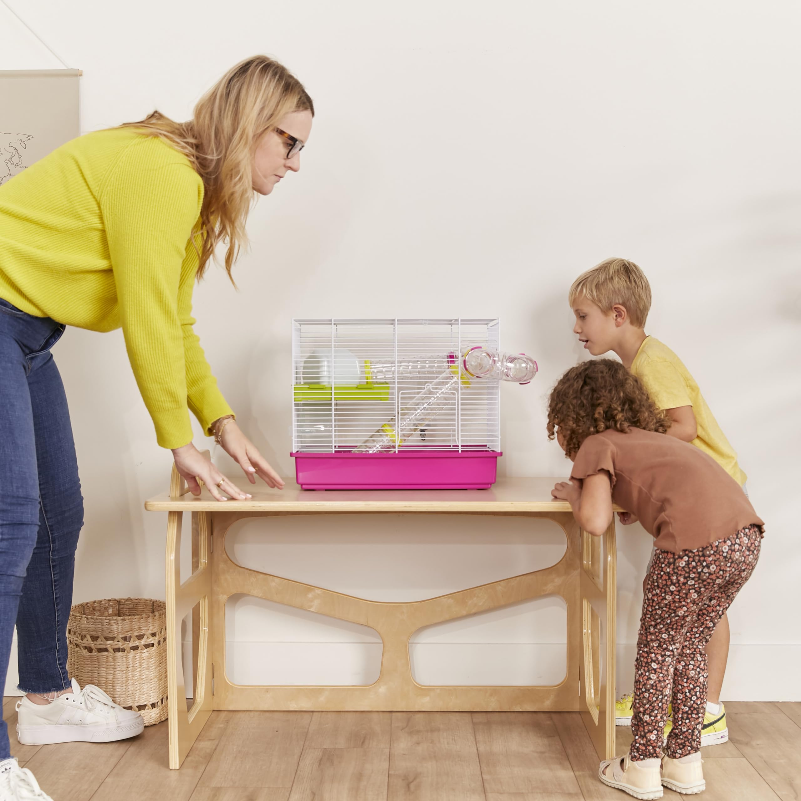 ECR4Kids StudyStation Desk - Natural Wood Kids Study Desk with Storage Shelf, Perfect for Homeschooling & Remote Learning - Durable Children's Furniture for Bedroom or Classroom