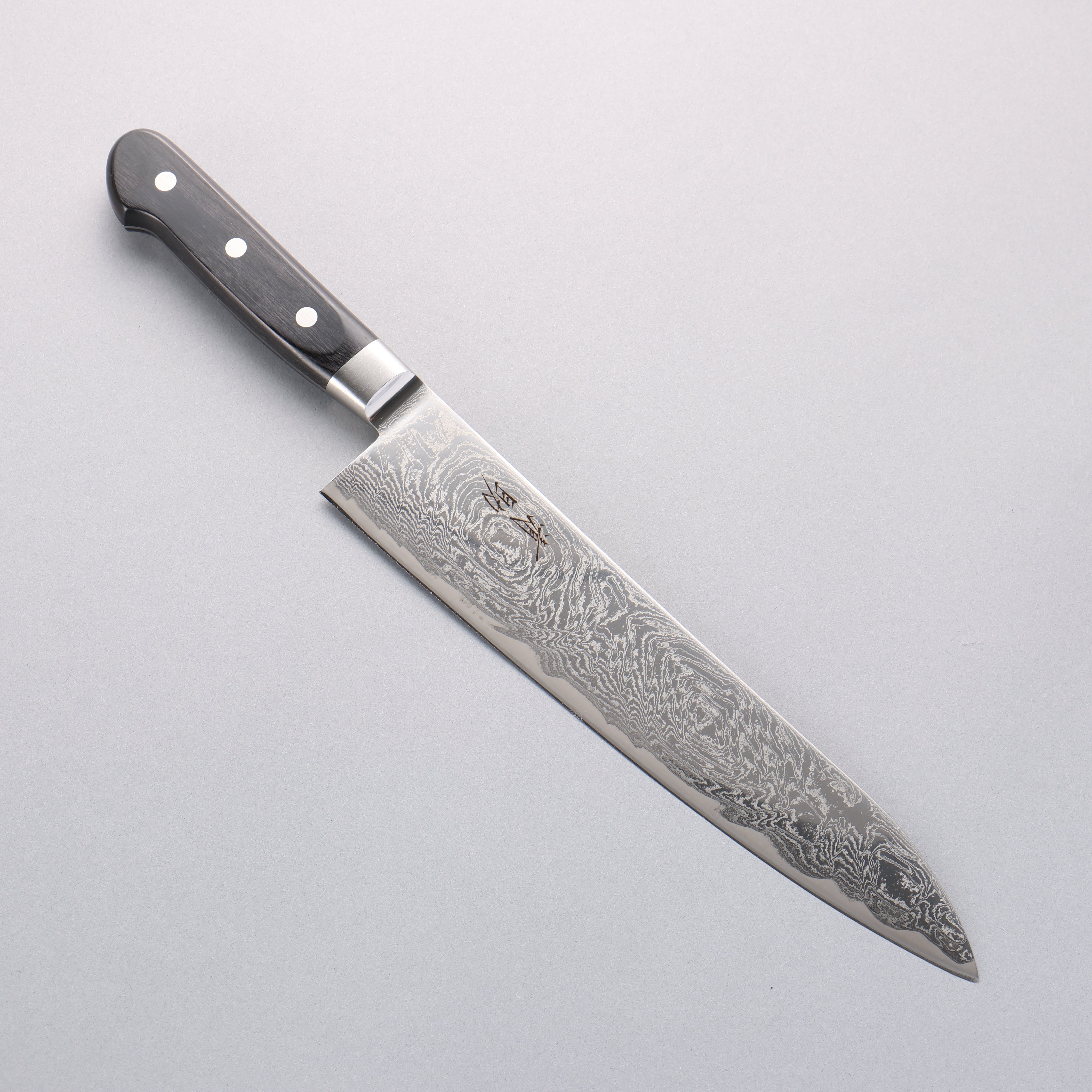 Premium Seisuke Nami AUS10 Damascus Gyuto Chef Knife 240mm - Mirror Finish, Black Pakkawood Handle - Perfect for Sushi, Meat Slicing & Professional Kitchen Use