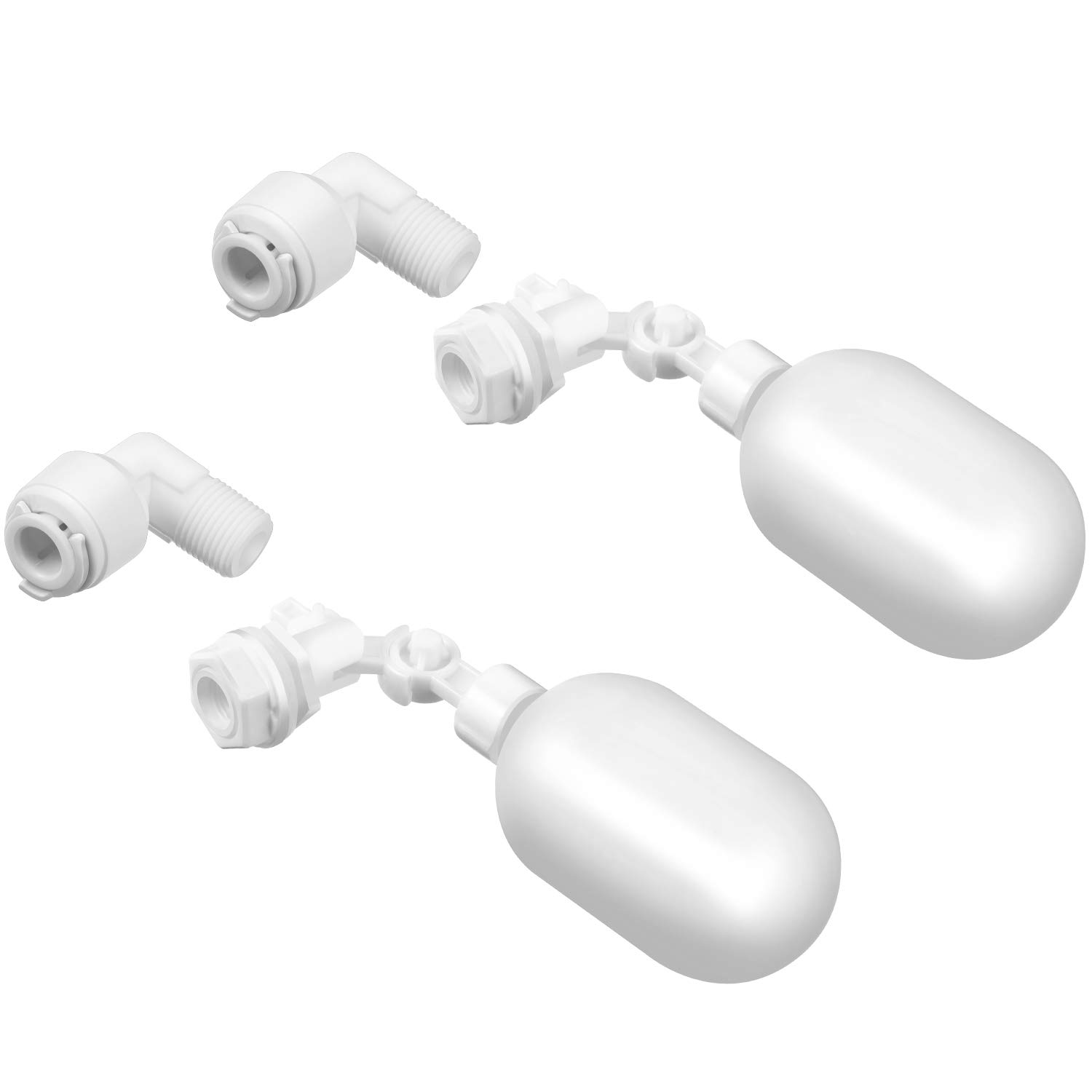 1/4 Inch Adjustable Plastic Water Filter Float Valve - Mudder Float Ball Valve for Ponds, Water Tanks, Pumps & Aquariums | Perfect for Aquaculture, Reservoirs & Livestock Watering Systems