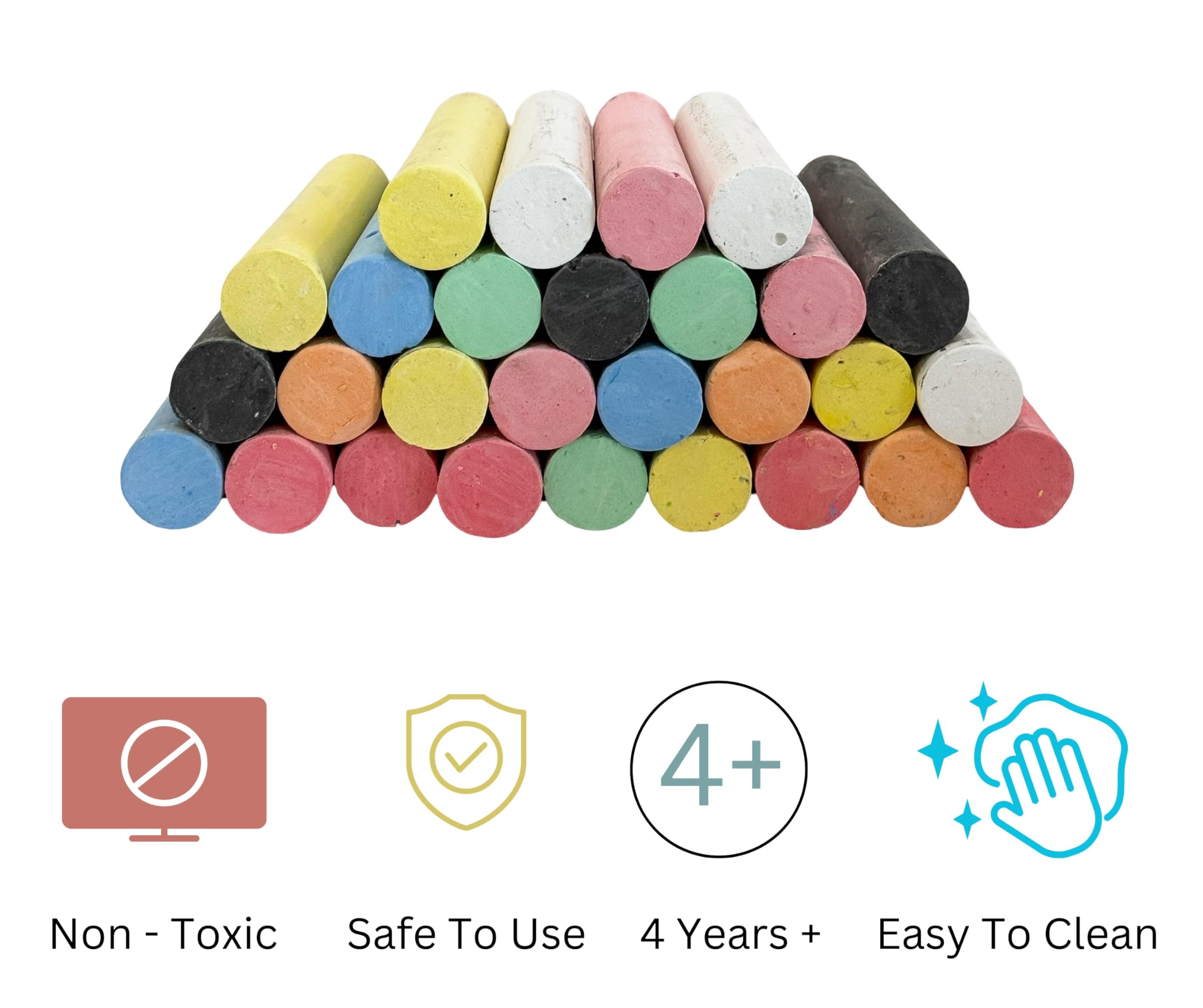 72-Piece Washable Sidewalk Chalk Set for Kids - Vibrant Multicolor Outdoor Chalk for Driveway Art, Playground Fun & Chalkboard Drawing - Non-Toxic & Easy Cleanup (Ages 3+)