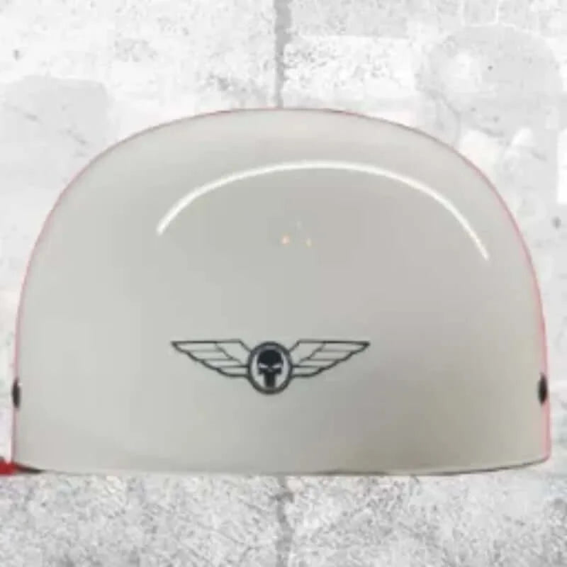 MicroLid Slider Baseball Motorcycle Helmet - White Gloss Finish for Safety & Style - Perfect for Riding, Racing & Outdoor Sports
