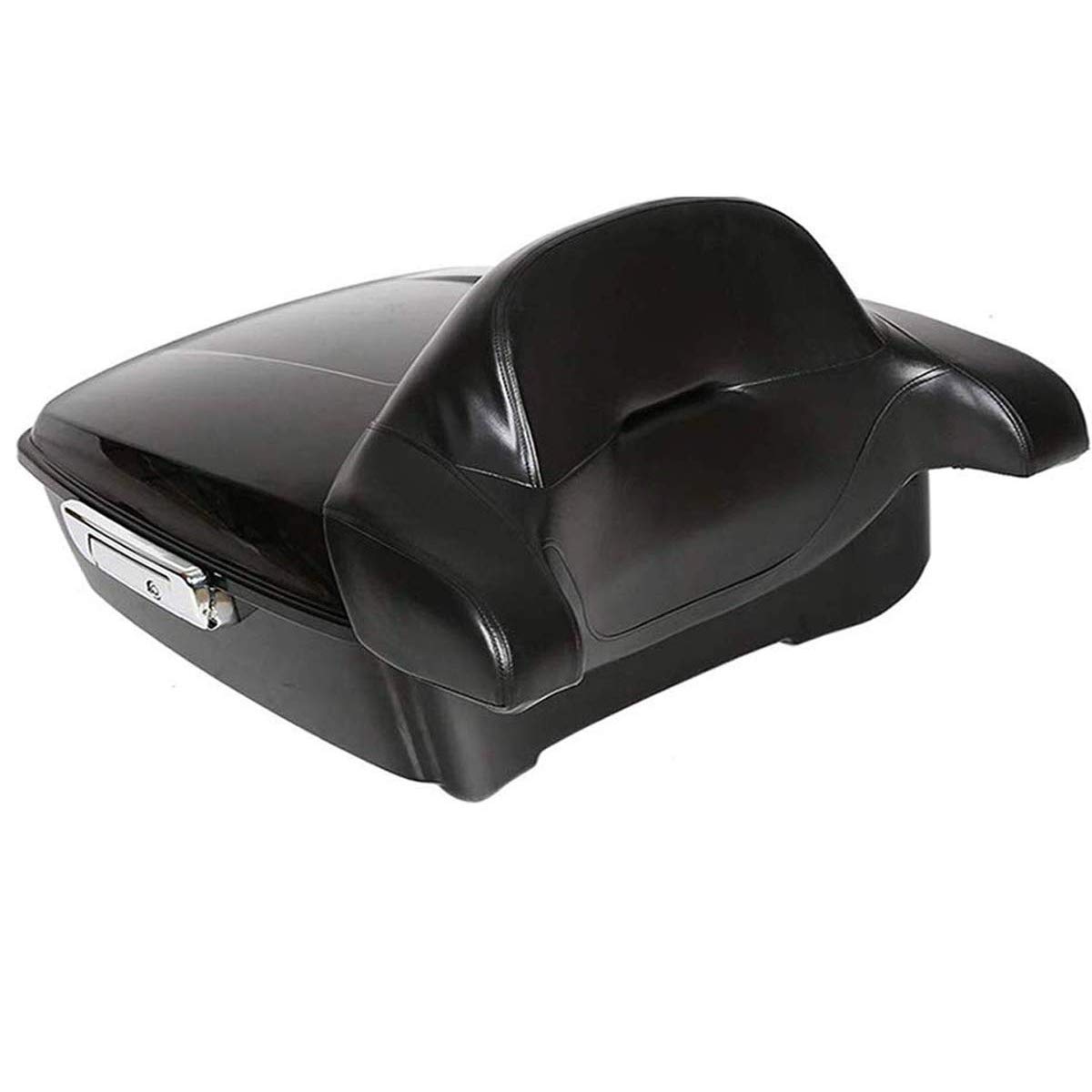XMT-MOTO Vivid Black Chopped Tour Pack Luggage Kit with Wrap-Around Backrest Pad & Fitted Lining - Compatible with Harley Touring Road King, Road Glide, Street Glide, Electra Glide, Ultra-Classic 2014-2023 | Perfect for Long-Distance Motorcycle Trips & Road Adventures