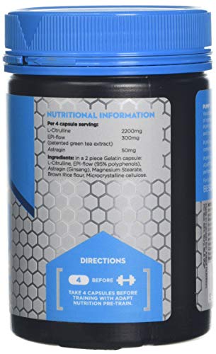 Adapt Nutrition Pump 80 Caps - Pre Workout Supplement for Muscle Pump & Performance - Ideal for Gym, Bodybuilding & Fitness Training