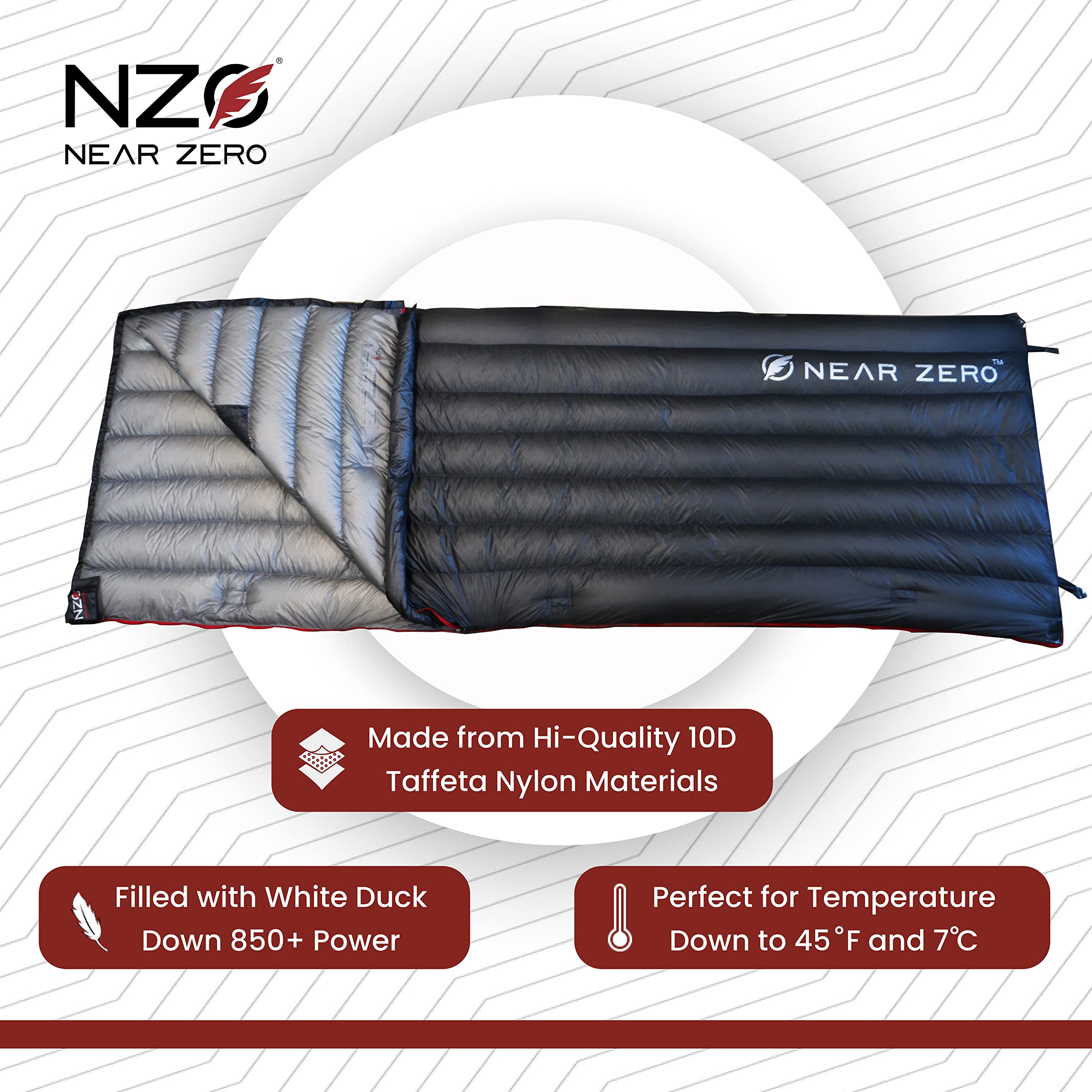 NEAR ZERO Quilt ONE Ultralight 850+ Power Down Quilt & Sleeping Bag for Camping, Hiking & Backpacking | Convertible to 2-Person Sleeping System | Compact 4-Season Camping Gear with Compression Sack | Perfect for Outdoor Adventures & Cold Weather Camping