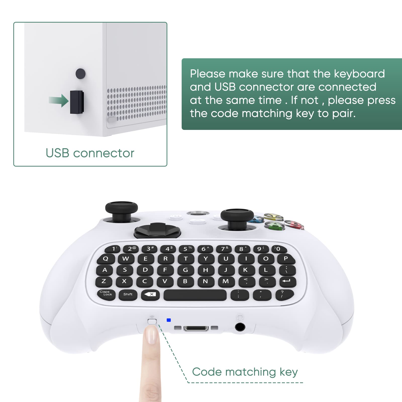 Wireless 2.4G Ergonomic Controller Keyboard for Xbox Series X/S - QWERTY Gamepad Keypad with Audio & Headset Jack - Compatible with Xbox Series X/S, One, One S - Perfect for Gaming Live Chat & Streaming