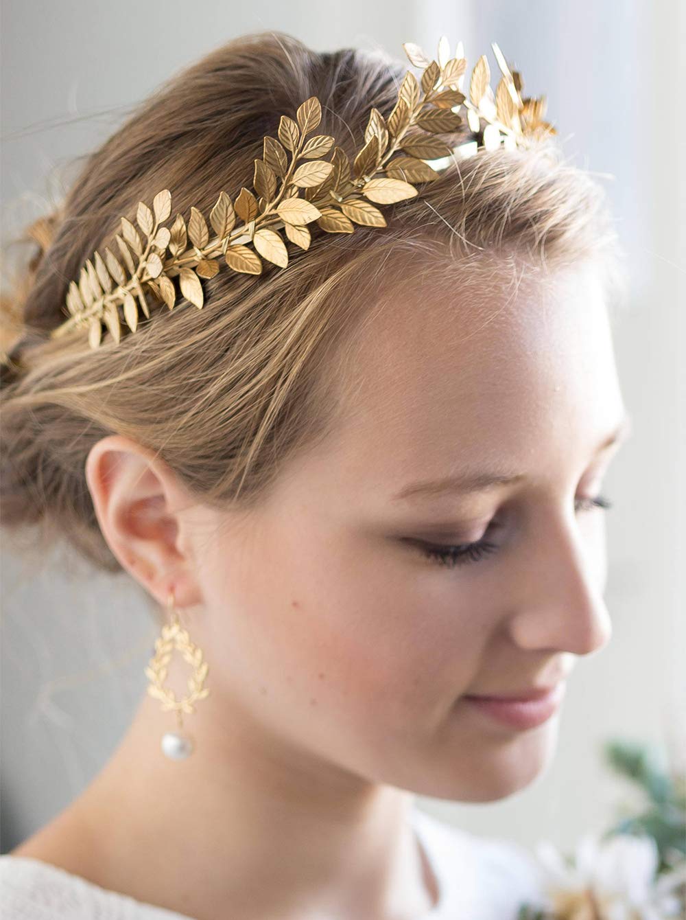 Elegant Gold Leaf Vine Bridal Headband - Leaf Crown Tiara for Weddings, Prom & Festivals | Women's & Girls' Hair Accessories | Perfect for Brides, Bridesmaids & Special Occasions
