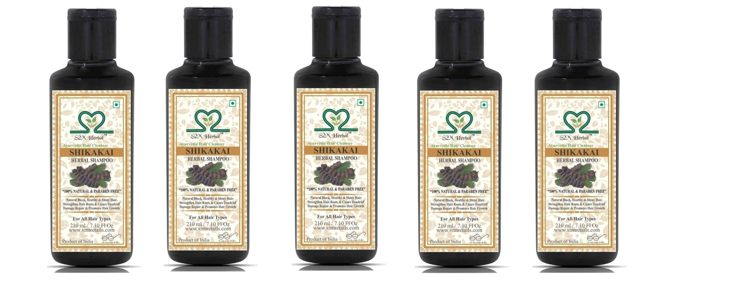 S2M Herbal Shikakai Shampoo for Hair Growth & Scalp Care - 35.5oz (1050ml) Natural Ayurvedic Formula - Perfect for Dry, Damaged Hair & Daily Hair Wash Routine