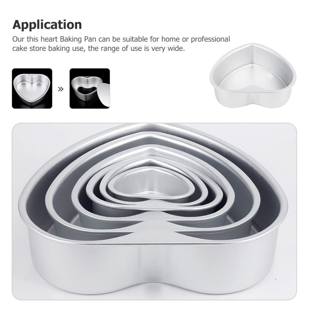 HEMOTON 8-Inch Heart Shaped Cake Pan with Removable Bottom - Non-Stick Aluminum Baking Pan for Valentine's Day, Anniversary, Birthday Cakes - Perfect for Home Bakers and Professional Chefs