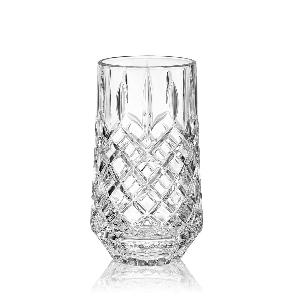 Premium Wesley Set of 4 Crystal Clear Highball Glasses - 16oz Tall Drinking Glasses for Cocktails, Iced Tea & Smoothies - Perfect for Home Bars, Parties & Entertaining