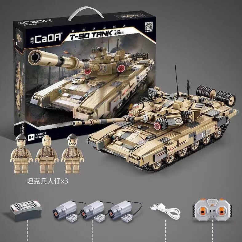 CADA C61003 T-90 Russian Battle Tank Building Blocks Set - Military Model Kit for Adults & Kids - Perfect for Collectors, Gifts, and War Game Scenes