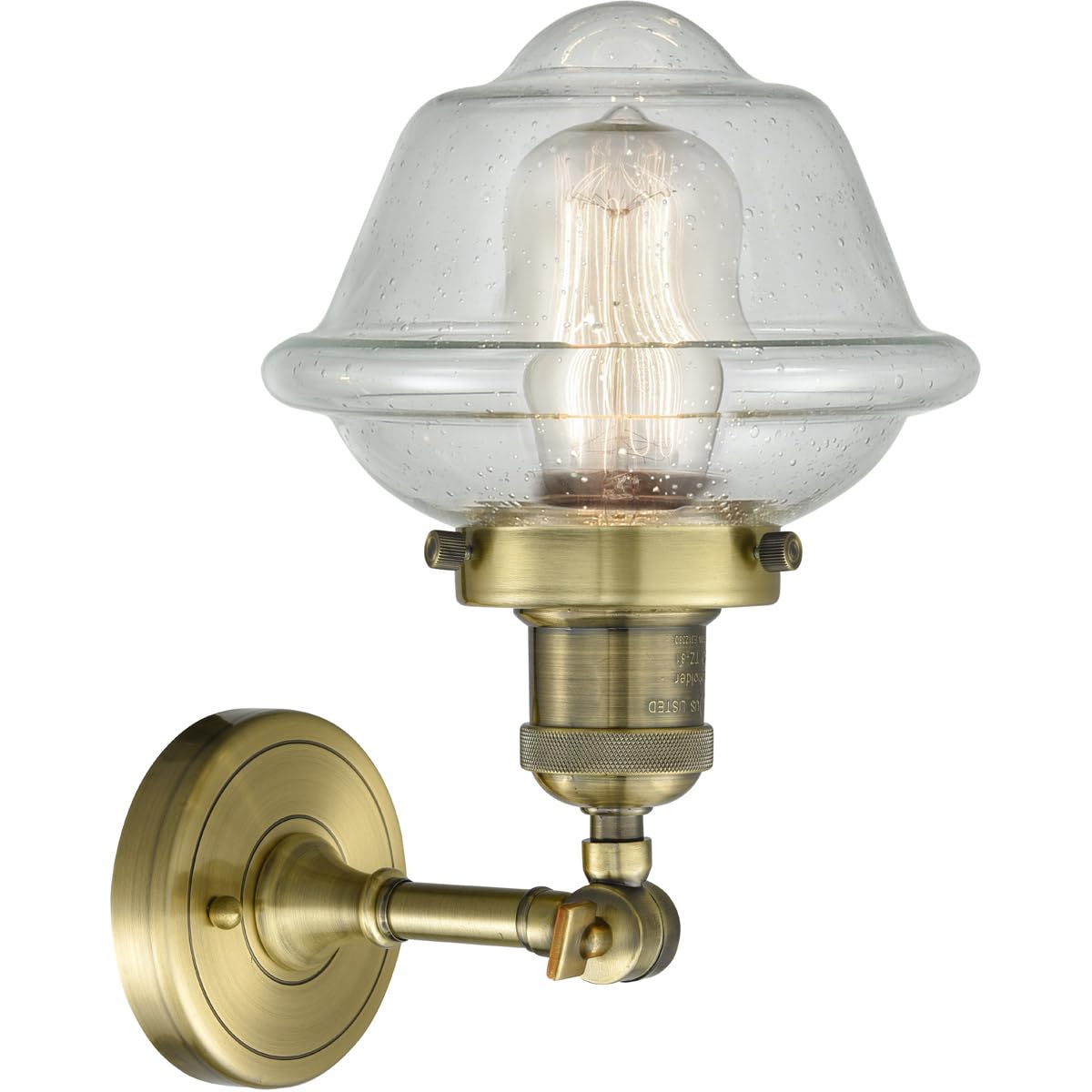 Innovations 201F-AB-G534-LED Semi-Flush Mount Ceiling Light Fixture - Antique Brass Finish, Energy Efficient LED Lighting for Bedroom, Living Room & Hallway