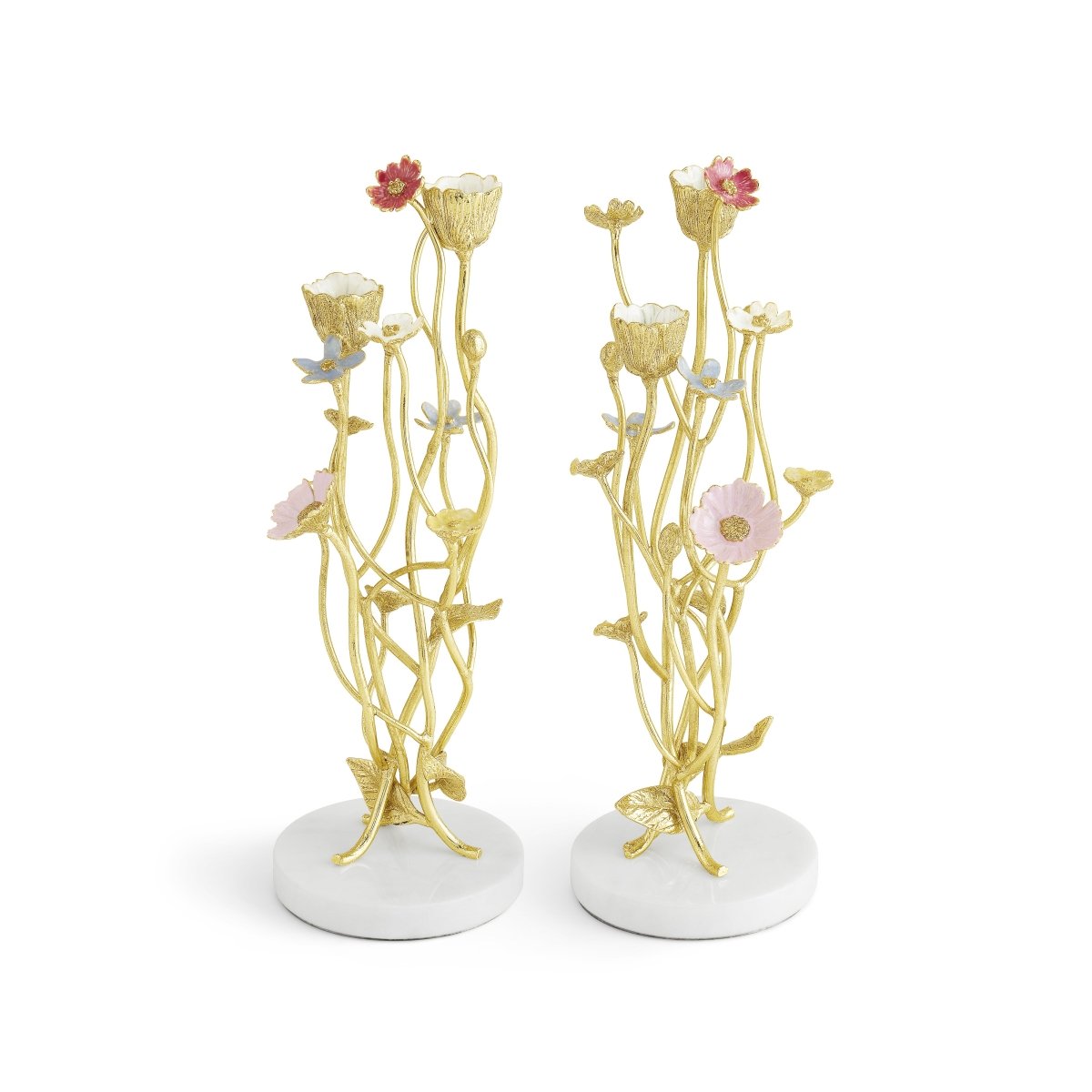 Wildflowers Candle Holders Set of 2 - Elegant Glass Votive Candle Holders for Wedding Centerpieces, Home Decor, and Romantic Ambiance