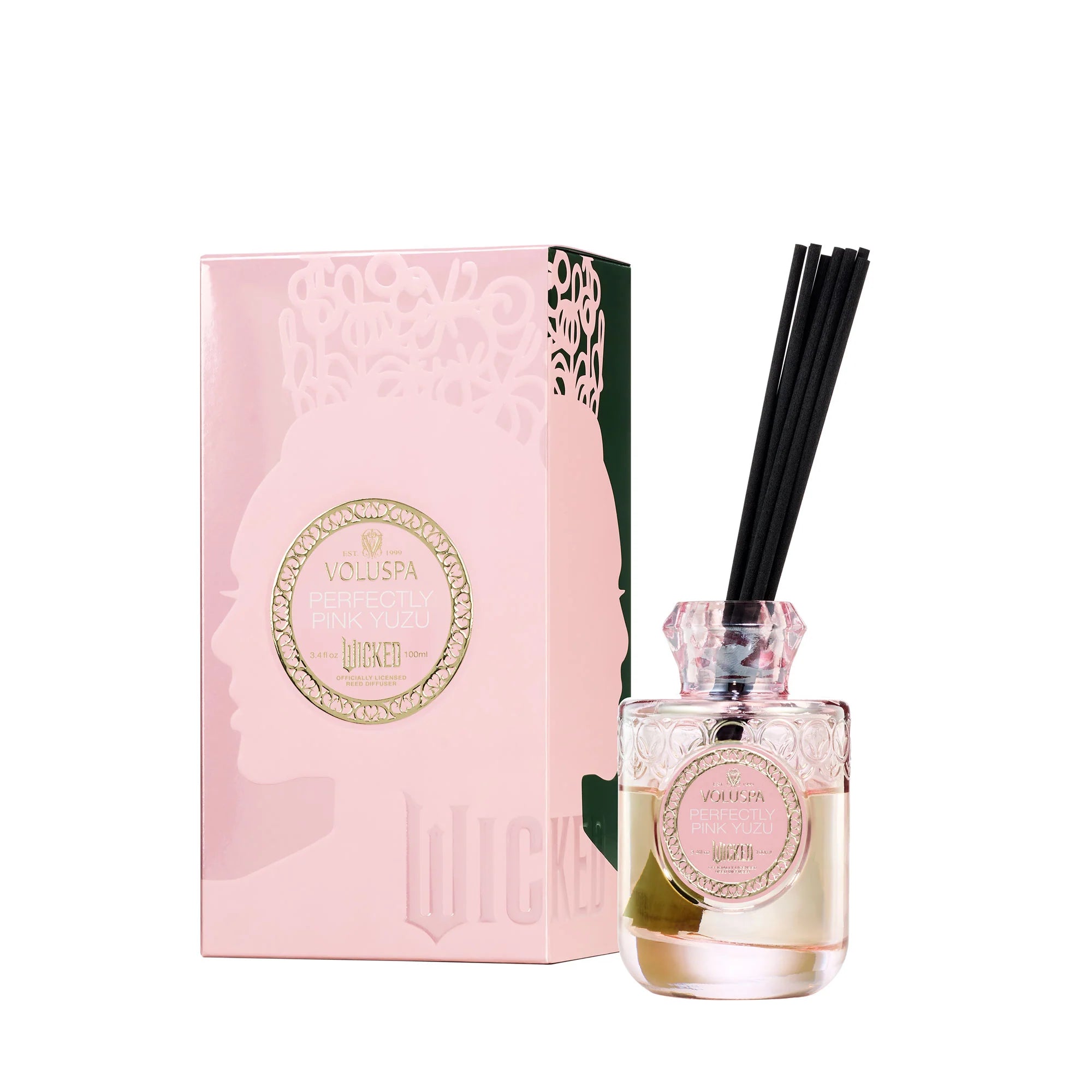 Glinda’s Perfectly Pink Yuzu Reed Diffuser – Wicked Collection | Long-Lasting Aromatherapy for Home, Office & Spa | Fresh Citrus Scent for Relaxation & Mood Boosting