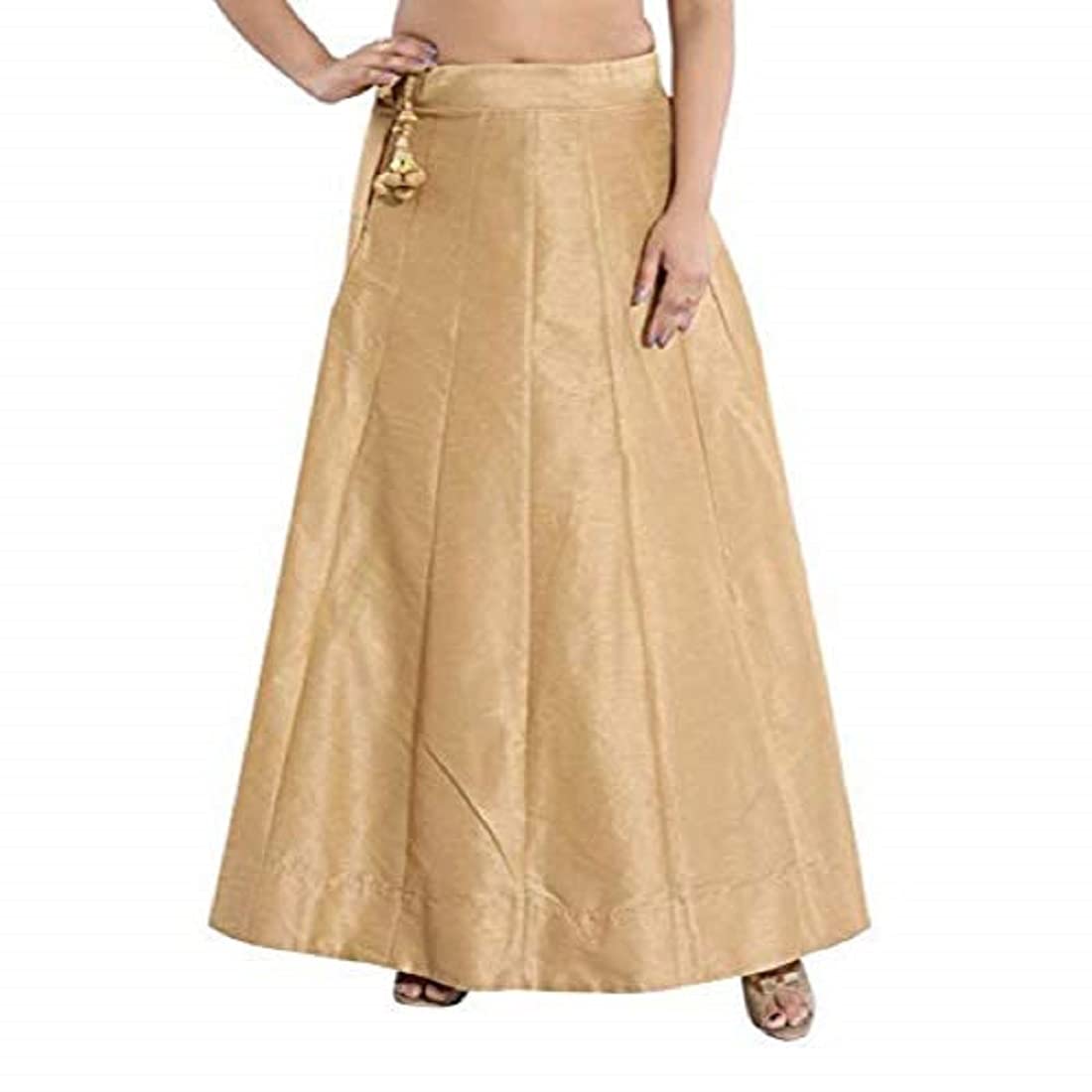 Dream & Dzire Banarasi Raw Silk Golden Skirt for Women - Small to Plus Size | Elegant Indian Ethnic Wear for Weddings, Parties & Festive Occasions