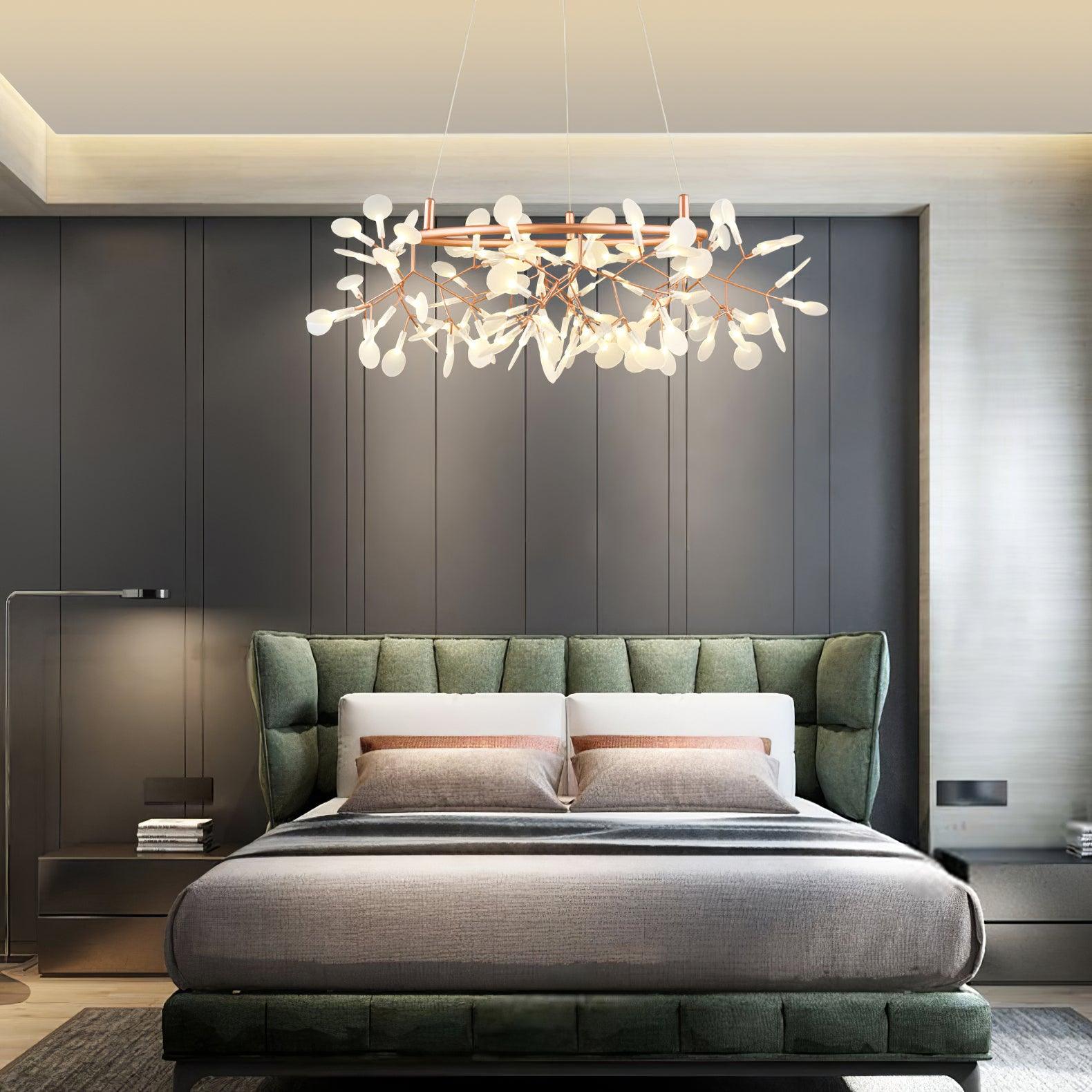 Big O Firefly LED Chandelier - Modern Crystal Ceiling Light Fixture for Dining Room, Living Room & Bedroom - Elegant Lighting for Home Decor & Interior Design