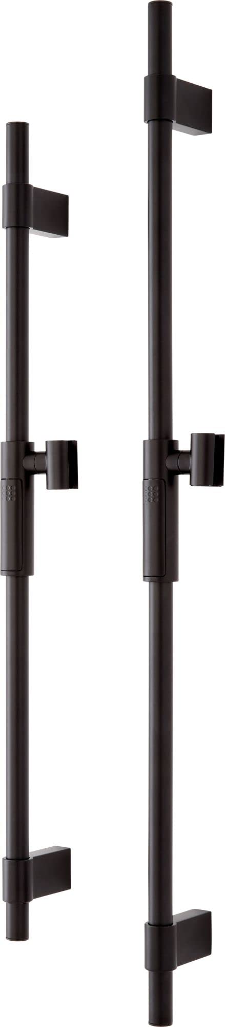 Signature Hardware 446778 Lowden 30-Inch Matte Black Shower Slide Bar - Adjustable Shower Head Rail for Bathroom Renovation & Modern Home Upgrade