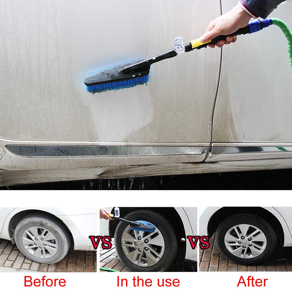 Premium Car Wash Brush with Extendable Handle - Heavy Duty Exterior Cleaning Tool for Cars, Trucks & SUVs - Perfect for Washing, Waxing & Detailing at Home or Car Wash