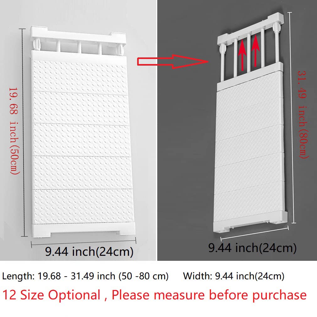 Wall Mounted Adjustable Closet Organizer Shelf - White Space Saving Storage Rack for Kitchen, Wardrobe & Cabinet (19.68-31.49