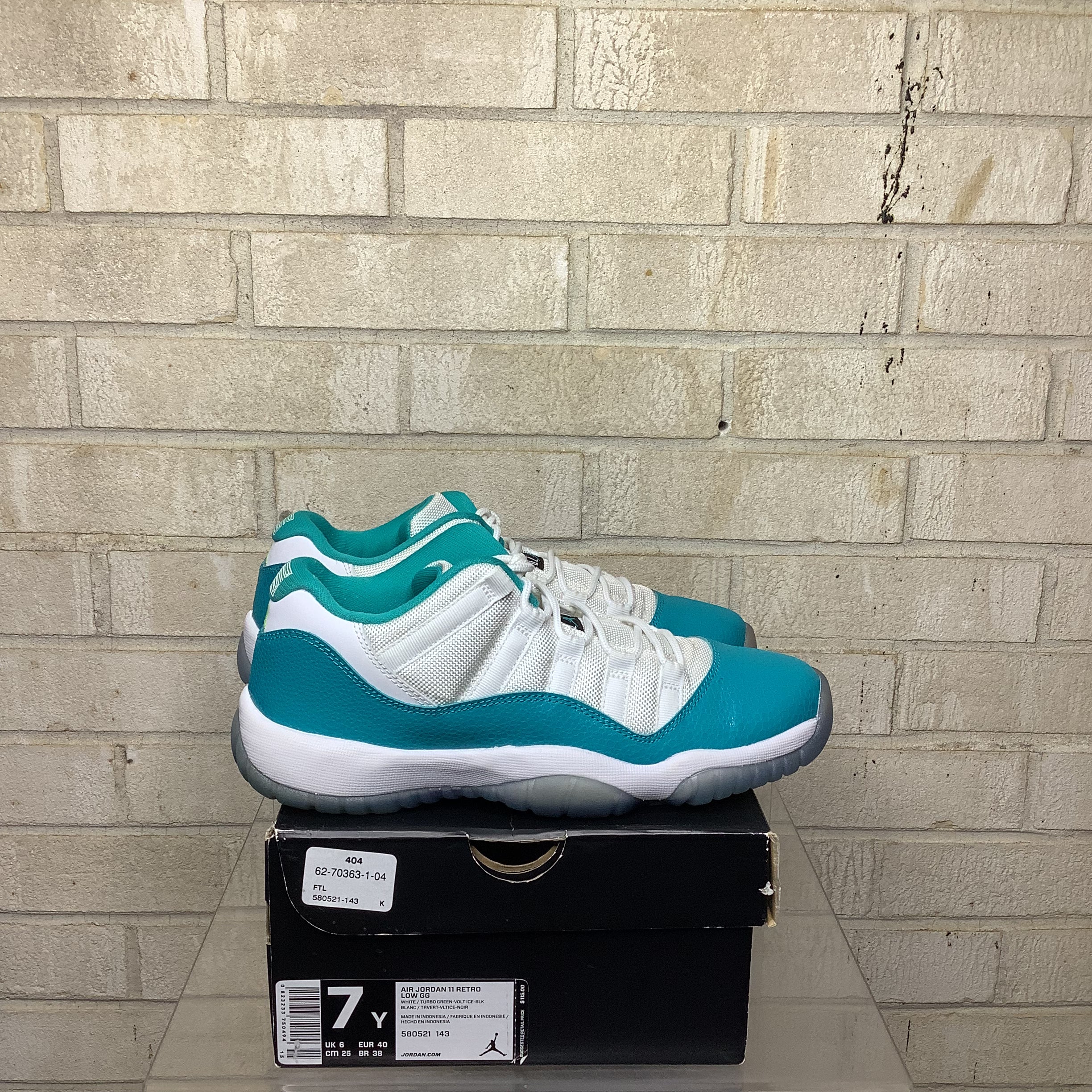 AIR JORDAN 11 LOW AQUA SAFARI Sneakers - Men's Size 7Y (580521-143) - Retro Basketball Shoes for Casual Wear & Street Style