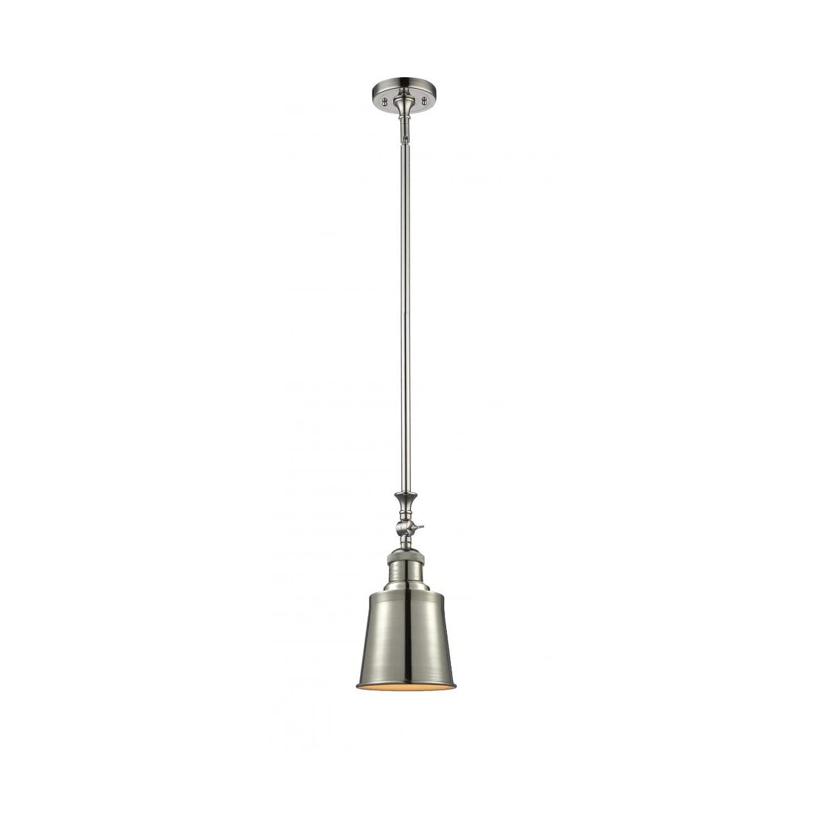 Vintage Dimmable LED Mini Pendant Light - Polished Nickel Finish, 1-Light Fixture for Kitchen Island, Dining Room & Bar Counter | Energy Efficient Modern Lighting