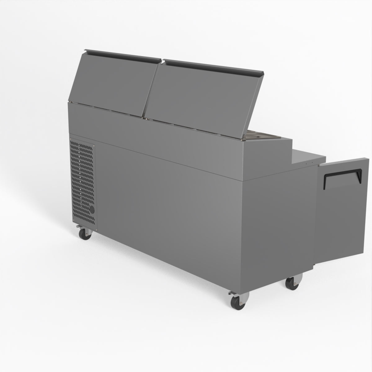 AG 3 Door Commercial Saladette Refrigerator - Holds 8 x 1/3 GN Food Storage Trays - Perfect for Restaurants, Delis & Catering Businesses