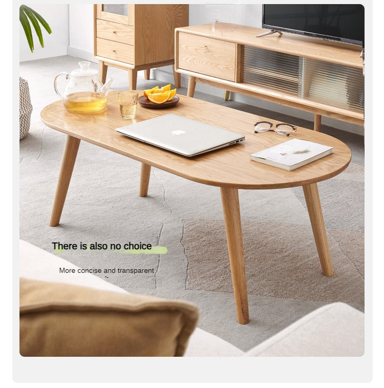 Premium Oak Solid Wood Luxury Coffee Table - Modern & Durable Living Room Centerpiece for Home Decor & Entertainment