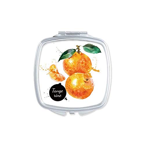 DIYthinker Tangerine Fruit Watercolor Mirror - Portable Compact Double-Sided Makeup Mirror for Travel, Home & Office | Healthy & Tasty Design