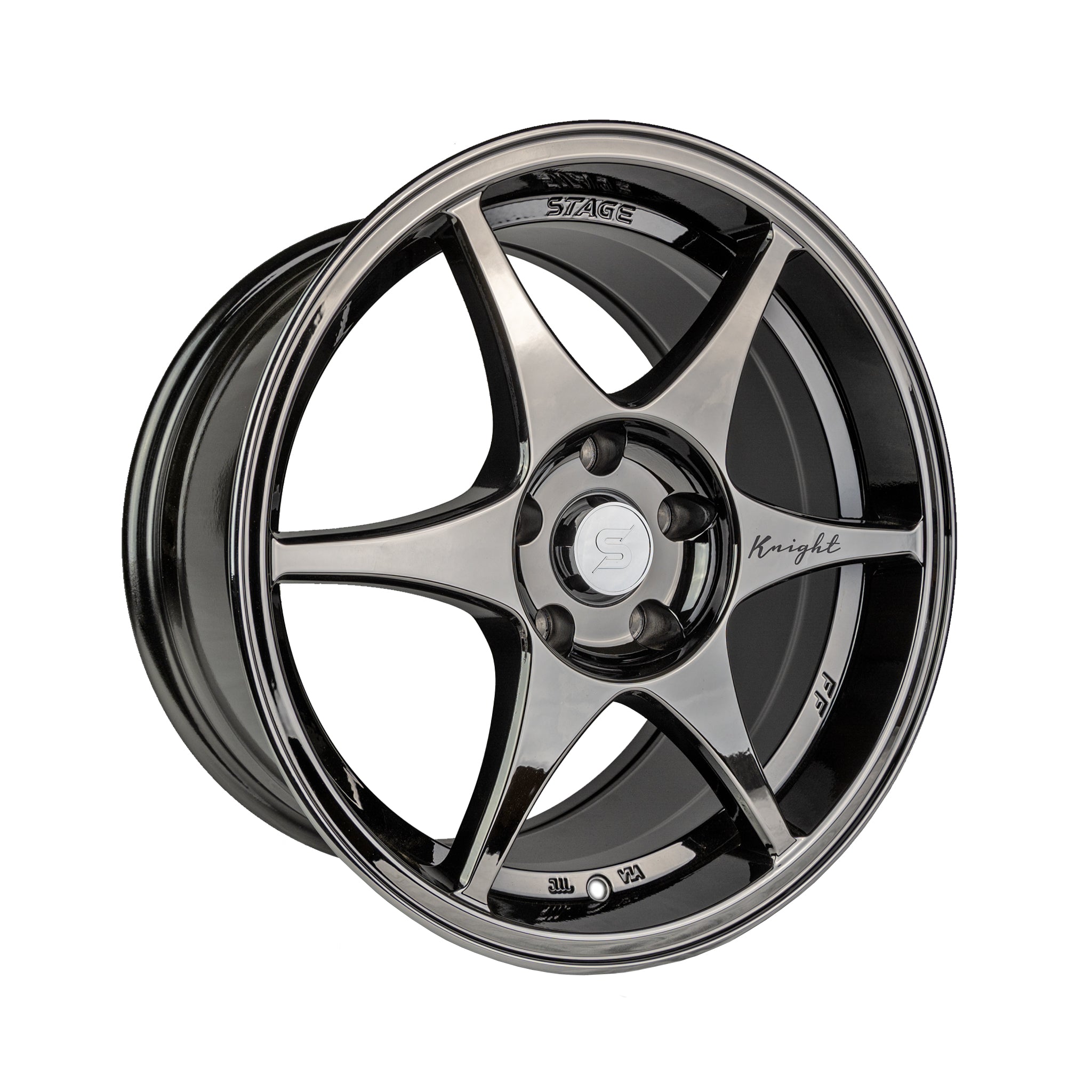 Stage Wheels Knight 17x9 +35mm 5x114.3 CB 73.1 Black Chrome Alloy Rims - Perfect for Tuner Cars, Sports Sedans & Custom Builds