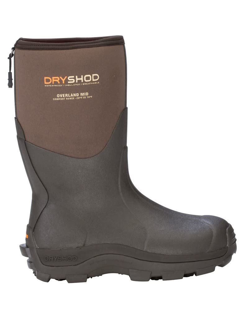 Dryshod Men's Mid Overland Premium Outdoor Sport Boot - Waterproof Hiking Boots for Men, Lightweight & Durable Trekking Shoes for Hunting, Camping, and Winter Adventures