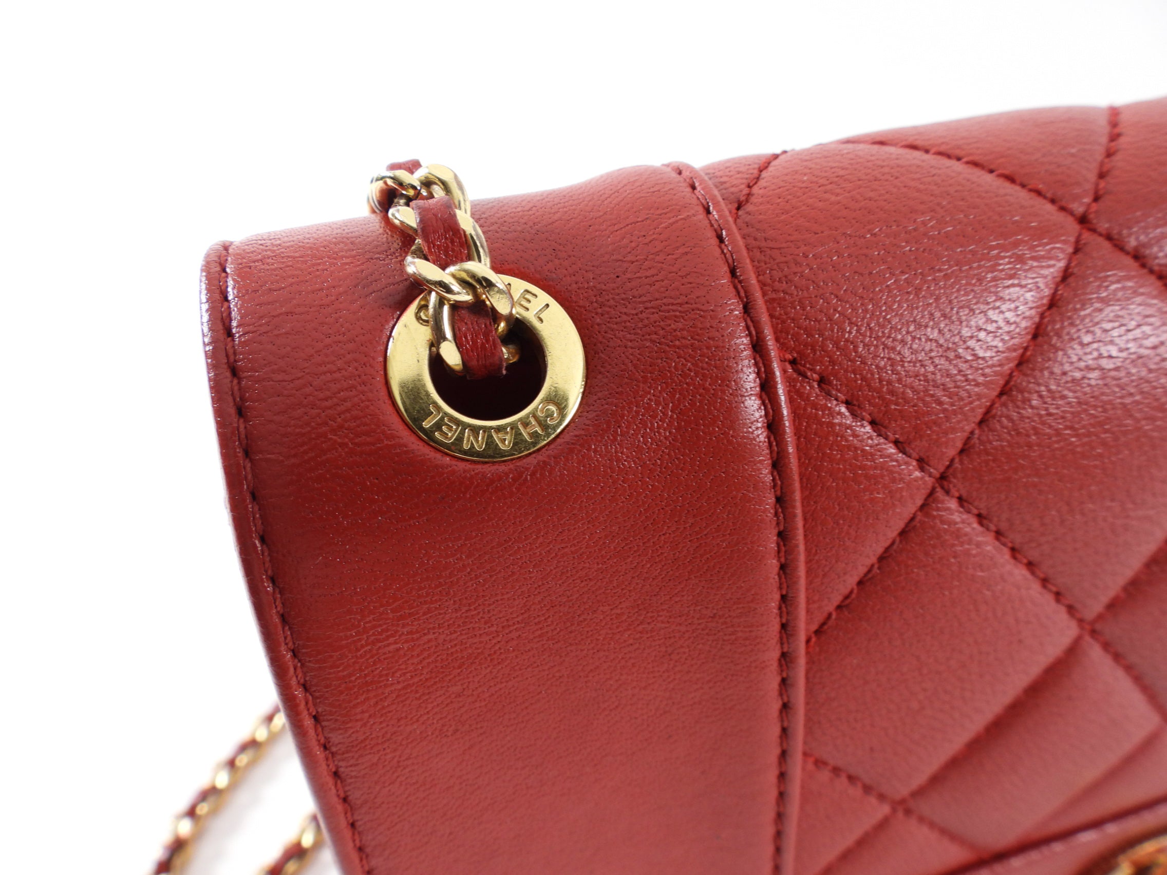 Chanel Red Leather Quilted Mademoiselle Medium Flap Bag with Gold Hardware - Luxury Designer Handbag for Women, Perfect for Parties, Date Nights & Special Occasions
