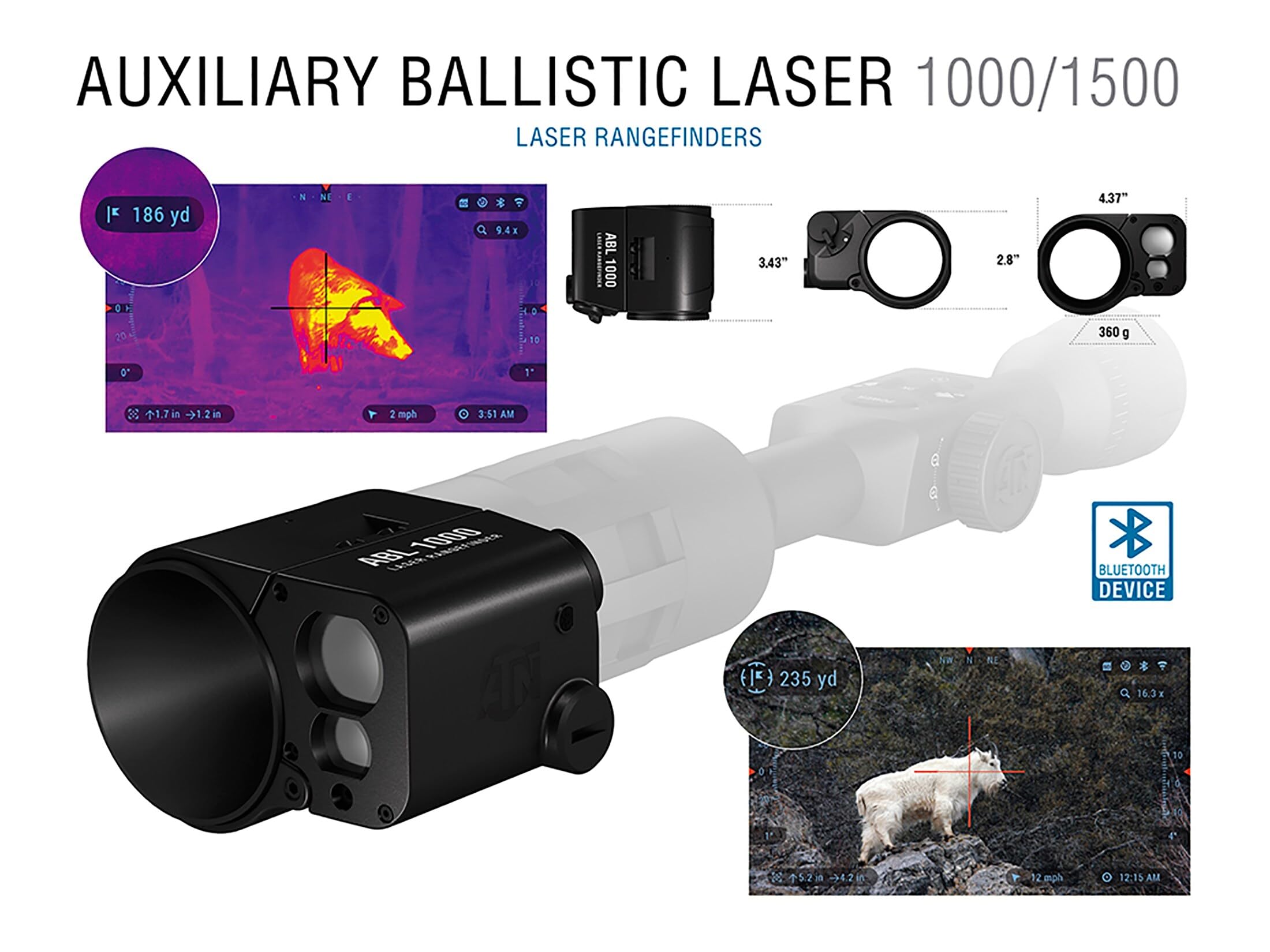 ATN Smart Laser Rangefinder with Bluetooth - Ballistic Calculator for Hunting & Shooting | Long Range Distance Measurement for Outdoor Sports & Tactical Use
