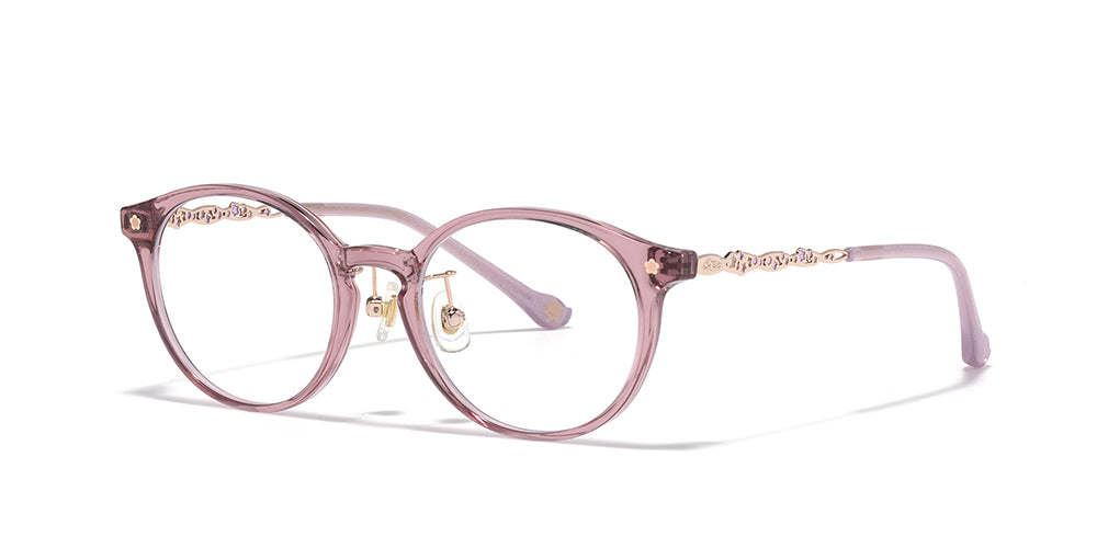 JINS x Disney Princess Kids Rapunzel 102 Eyeglasses - Cute & Durable Children's Glasses for Girls - Perfect for School, Reading & Disney Costume Play