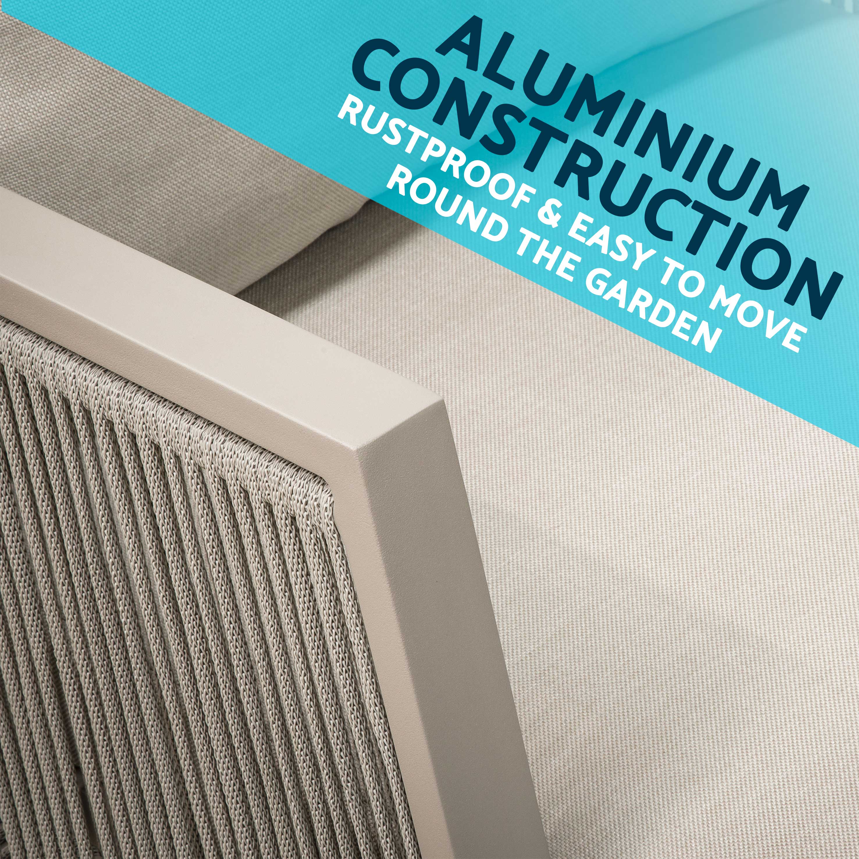 Premium 4-Piece Outdoor Aluminum Patio Sofa Set - Light Grey (DG56) - Perfect for Backyard, Poolside & Garden Relaxation