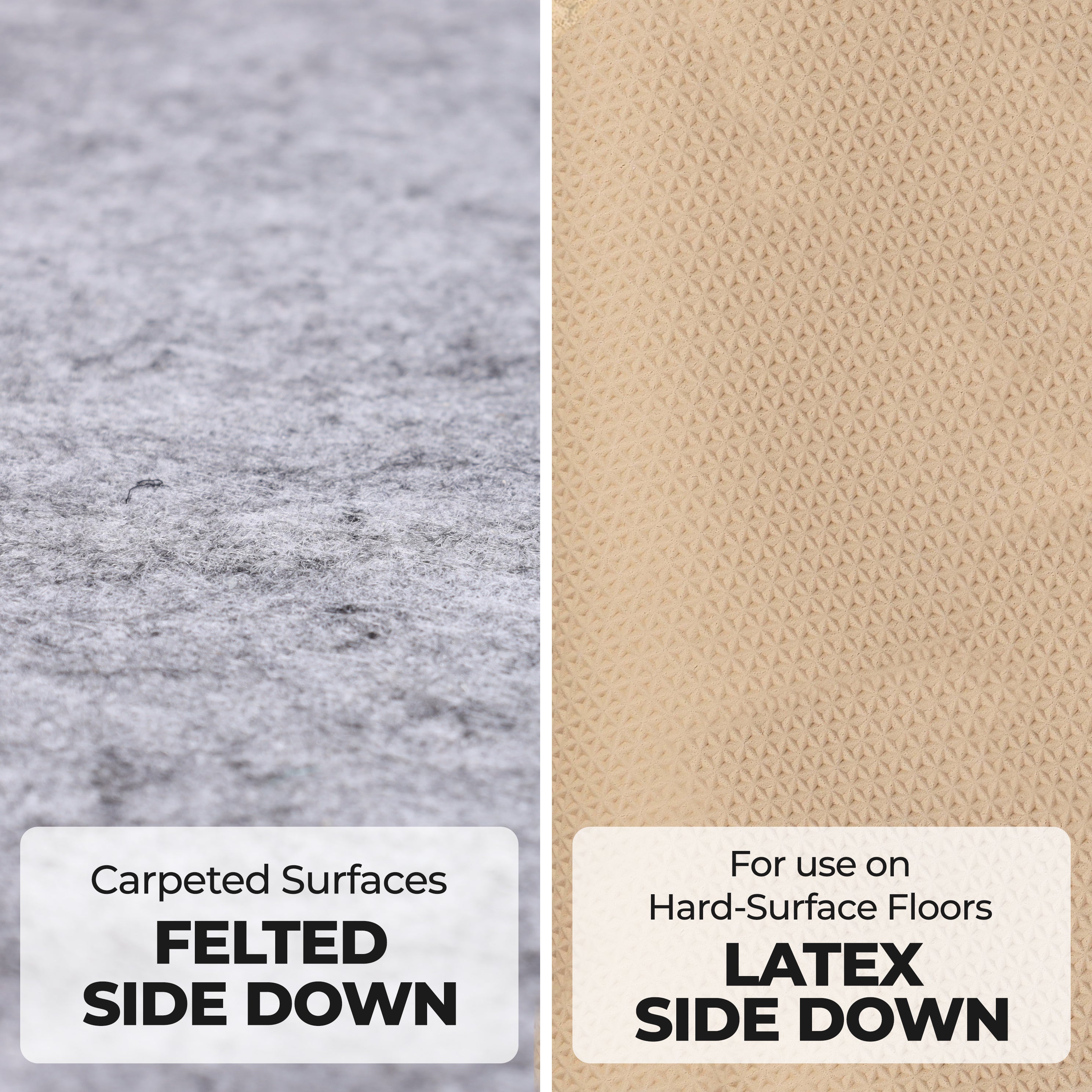Non-Slip Polyester Felt & Rubber Rug Pad with Coating - Perfect for Hardwood Floors, Tile, and Laminate - Indoor Area Rug Gripper for Living Room, Bedroom, and Office