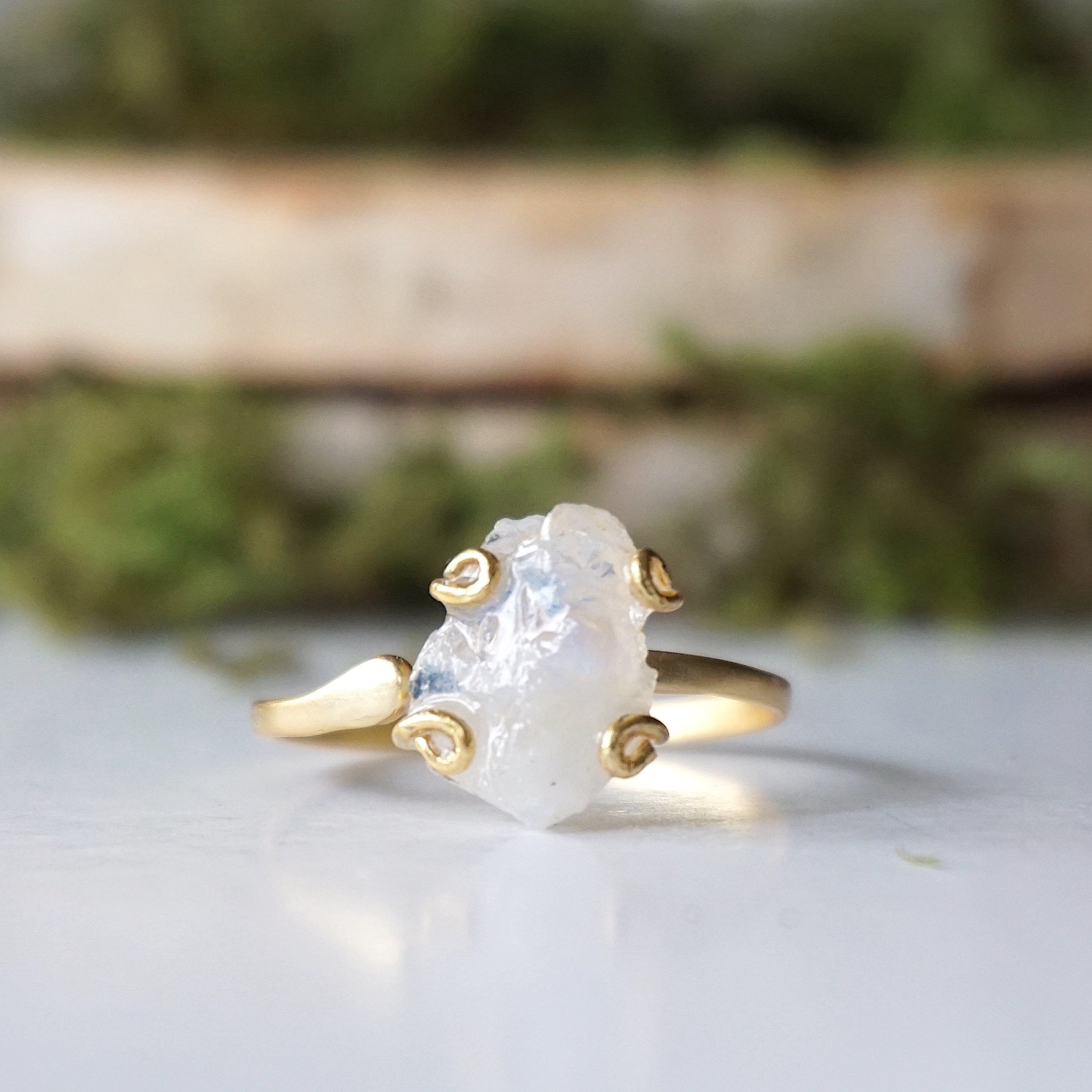 Adjustable Rainbow Moonstone Ring in 14K Gold Filled - Elegant Boho Jewelry for Women, Perfect for Everyday Wear, Gift Giving & Special Occasions