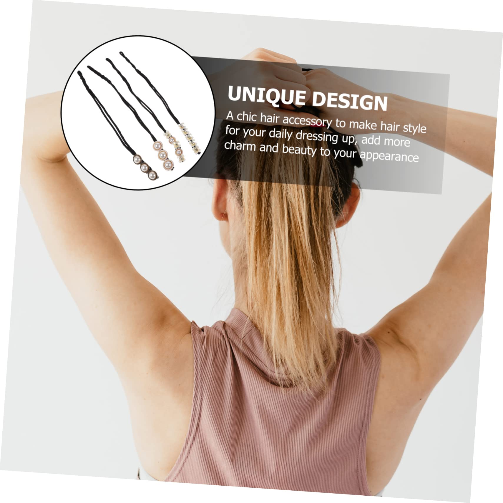 FOMIYES Hair Bun Maker Set - 4 Piece Hair Bun Former & Holder Styling Tool for Women & Girls - Perfect for Updos, Ponytails & Ballet Hairstyles