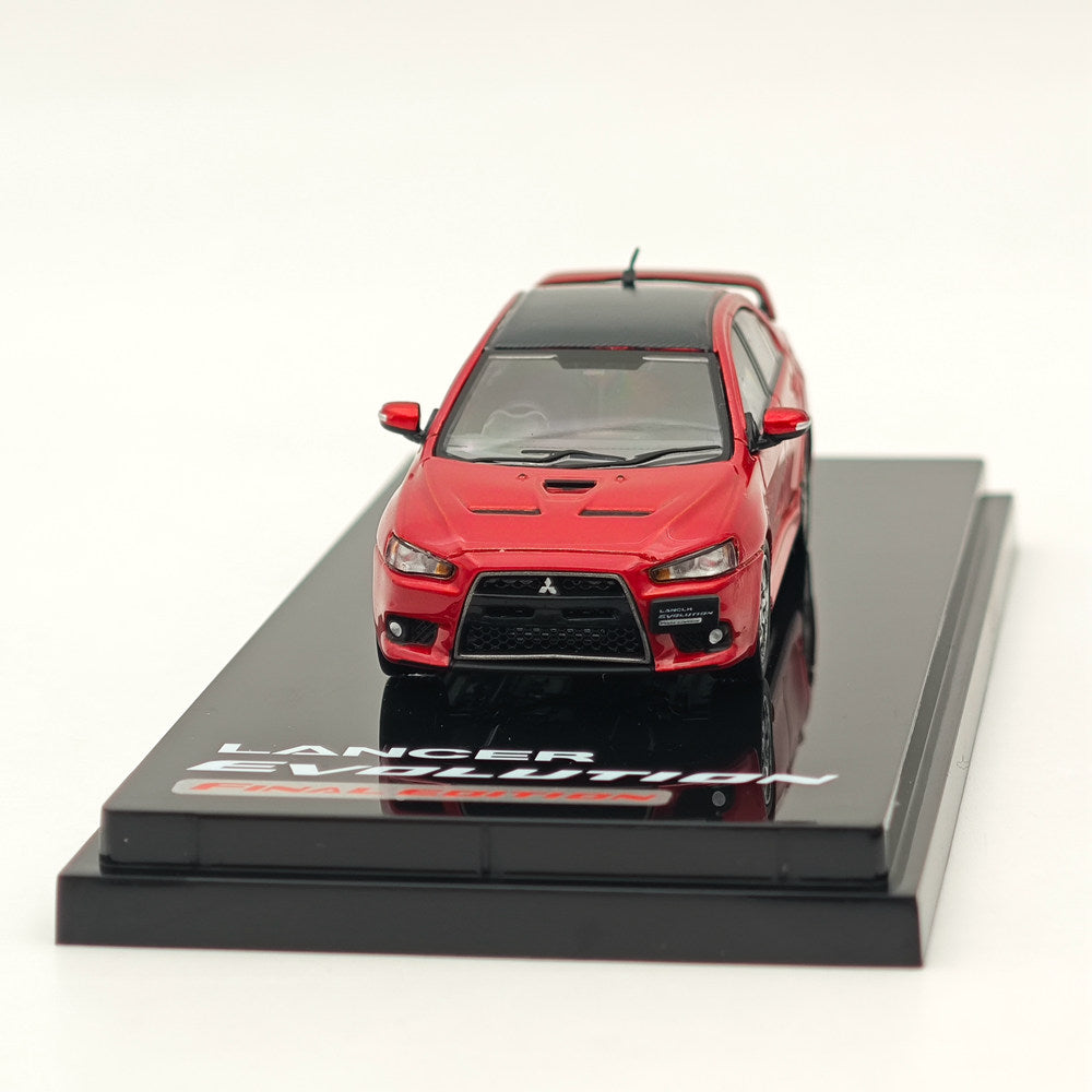1/64 Mitsubishi Lancer Evolution X Final Edition Diecast Model Car - Red Metallic with Carbon Roof | Limited Collector's Edition HJ642053BR by Hobby Japan | Perfect for Display, Racing Enthusiasts & Scale Model Collections