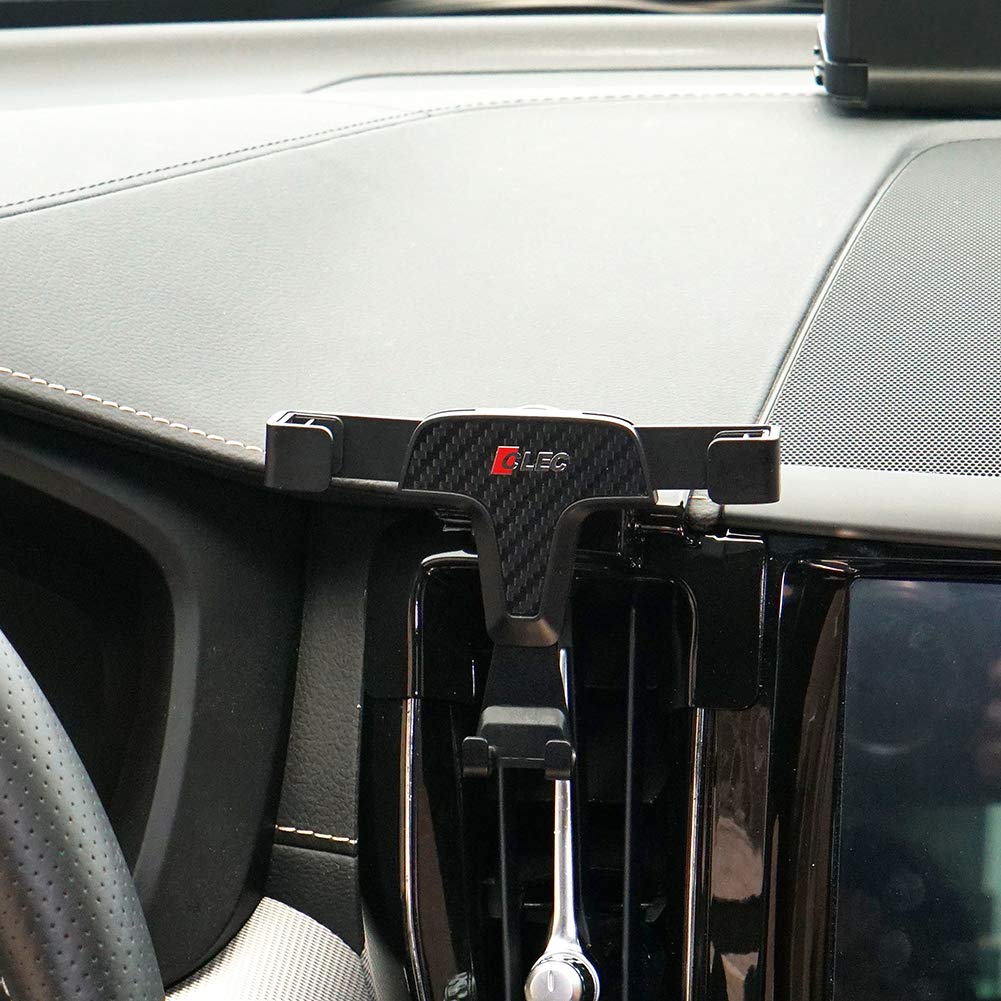 BEERTE Universal Car Phone Holder - Adjustable Air Vent & Dashboard Mount Compatible with Volvo XC60 2017-2019 Models, Fits All 4-7 Inch Smartphones (Carbon Fiber Pattern) - Perfect for GPS Navigation & Hands-Free Driving