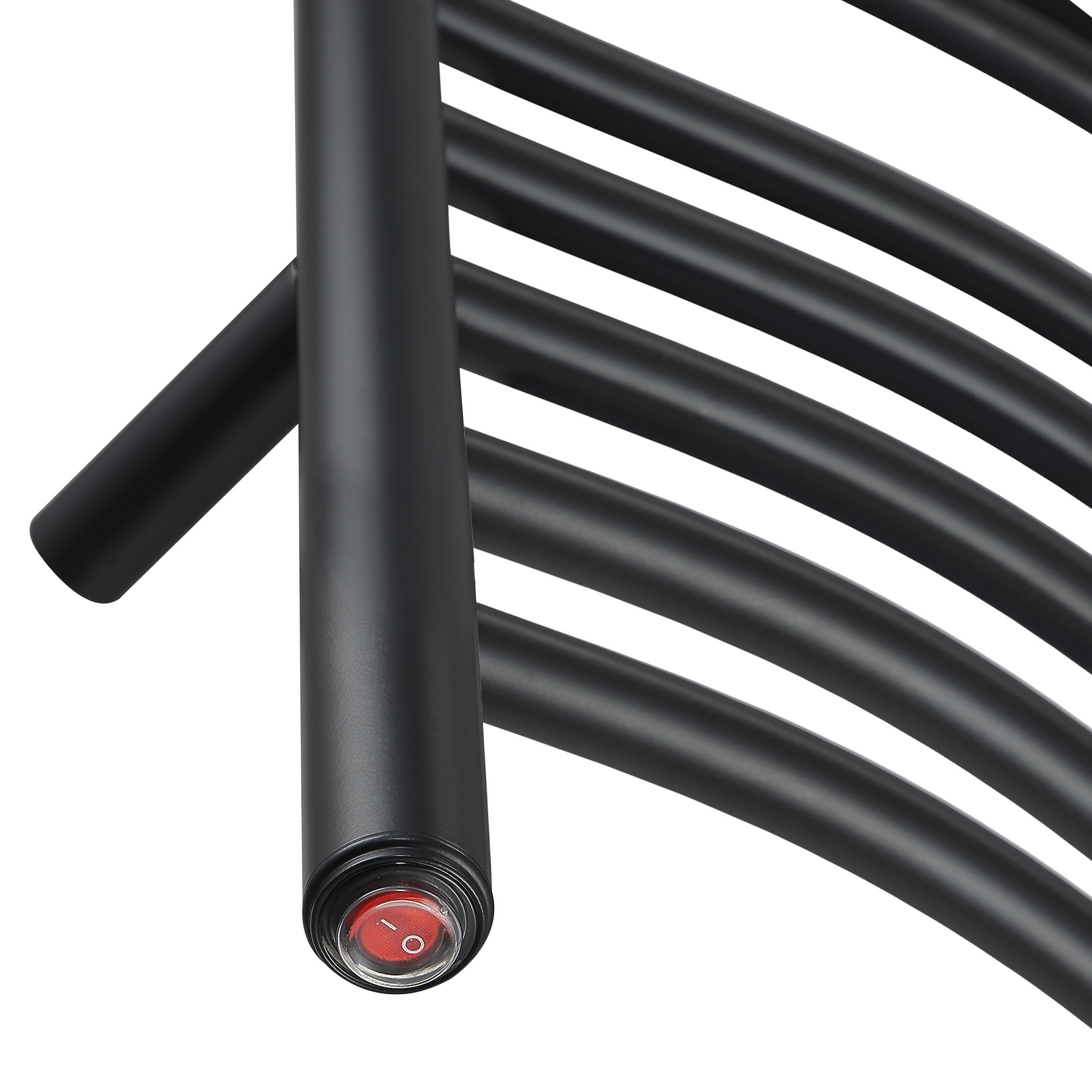 Ancona Svelte Rounded 40-Inch Hardwired Electric Towel Warmer & Drying Rack - Matte Black Finish | Bathroom Luxury, Spa Experience & Quick-Drying Solution for Hotels & Homes
