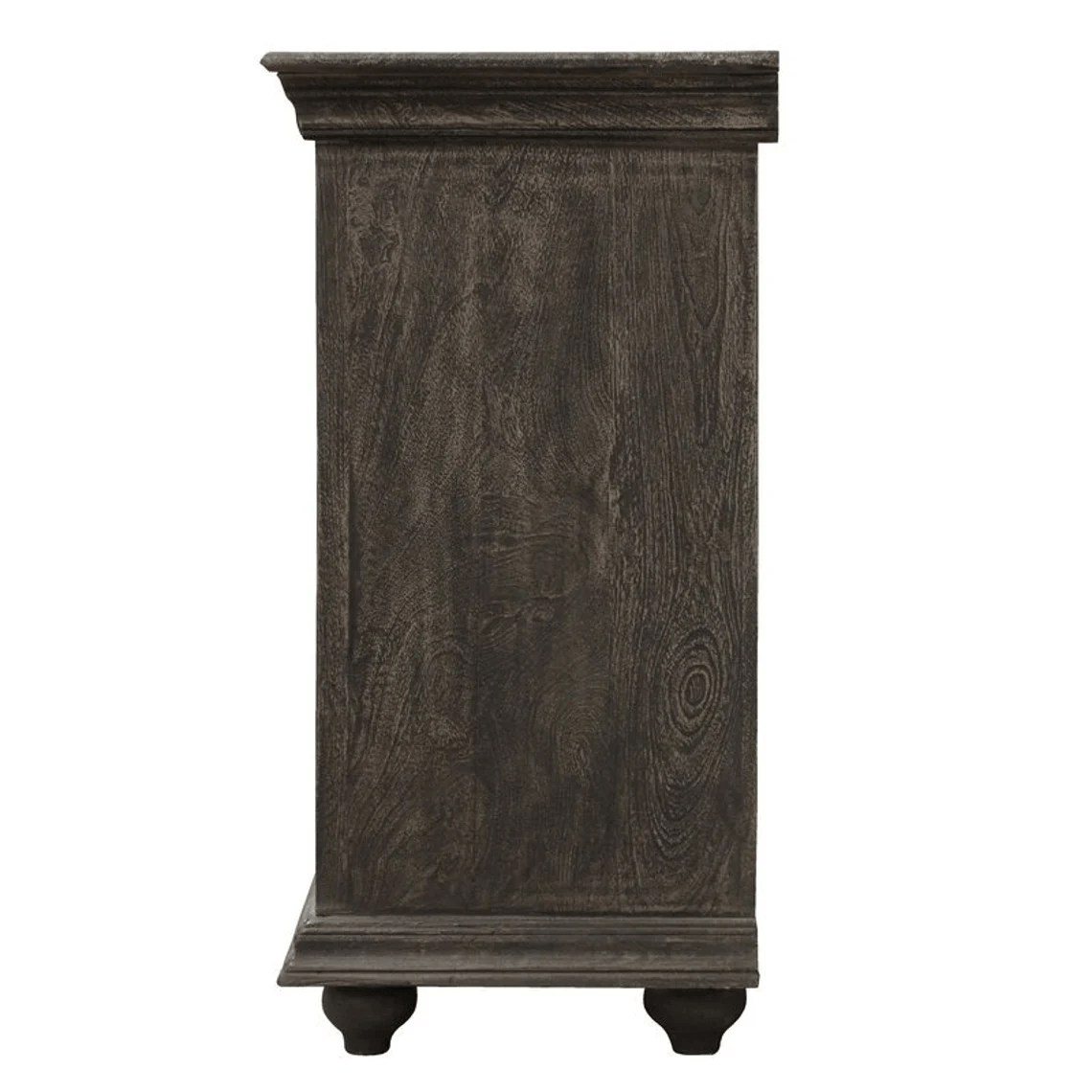 Hand Carved Gray Sideboard - Vintage Indian Antique Furniture for Dining Room & Living Room Storage
