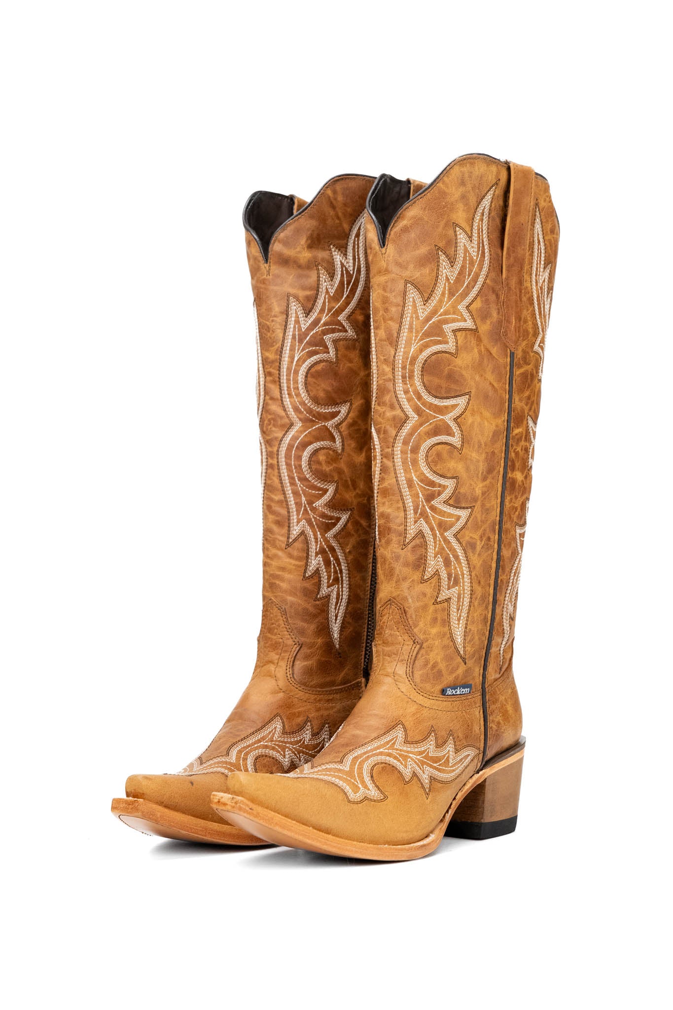 Odette Tall Snip Toe Cowgirl Boots for Women - Western Riding Boots with Pointed Toe & Stacked Heel | Perfect for Country Dancing, Rodeo Events & Fashion Outfits