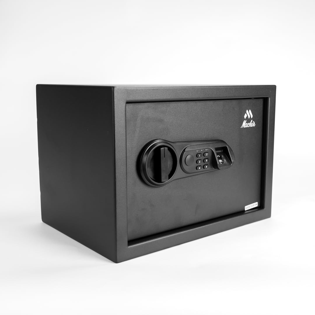 Biometric Steel Safe Box with Fingerprint Lock - Portable Personal Security Safe for Home, Office & Travel (Batteries Included) | Perfect for Jewelry, Cash, Documents & Valuables Protection