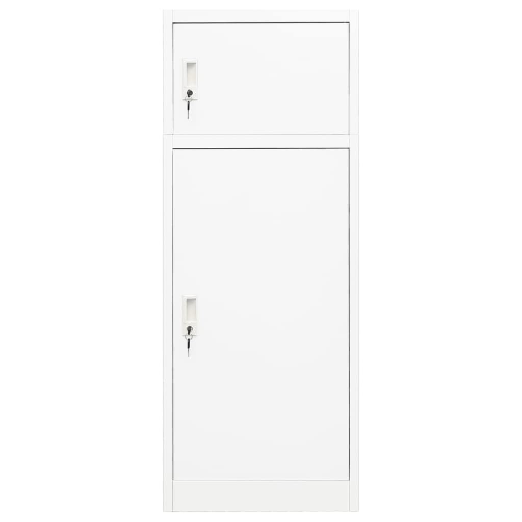 vidaXL White Steel Horse Saddle Rack Storage Cabinet with Shelf 53x53x140cm - Organize Riding Equipment & Tack Room Gear for Equestrian Enthusiasts