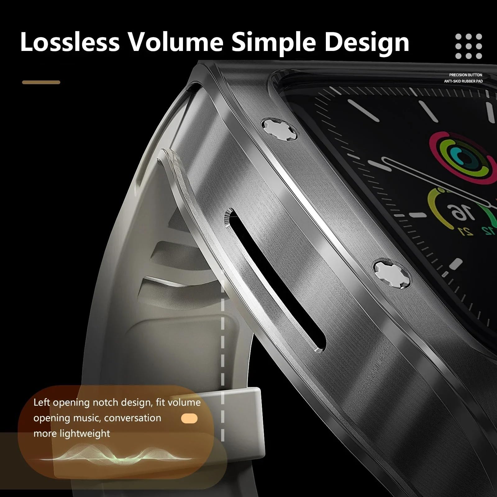 ILAZI Luxury Stainless Steel Case & Rubber Band for Apple Watch Ultra 2/1 (49mm) - Premium Protective Cover with Sleek Design for Sports, Work & Everyday Wear