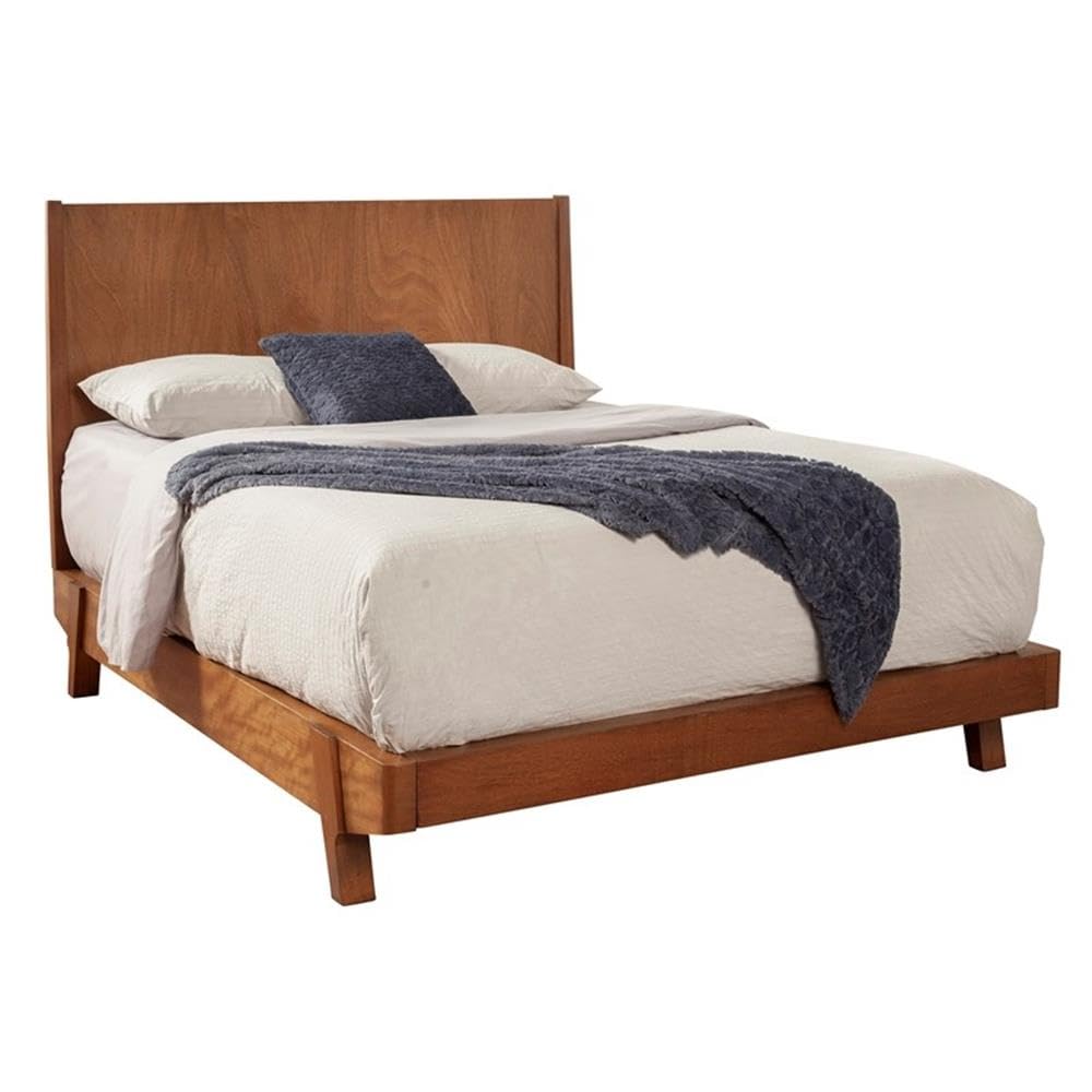 Home Square 3-Piece Bedroom Set with Wooden Platform Bed & 2 Nightstands - Modern Bedroom Furniture for Small Spaces & Guest Rooms