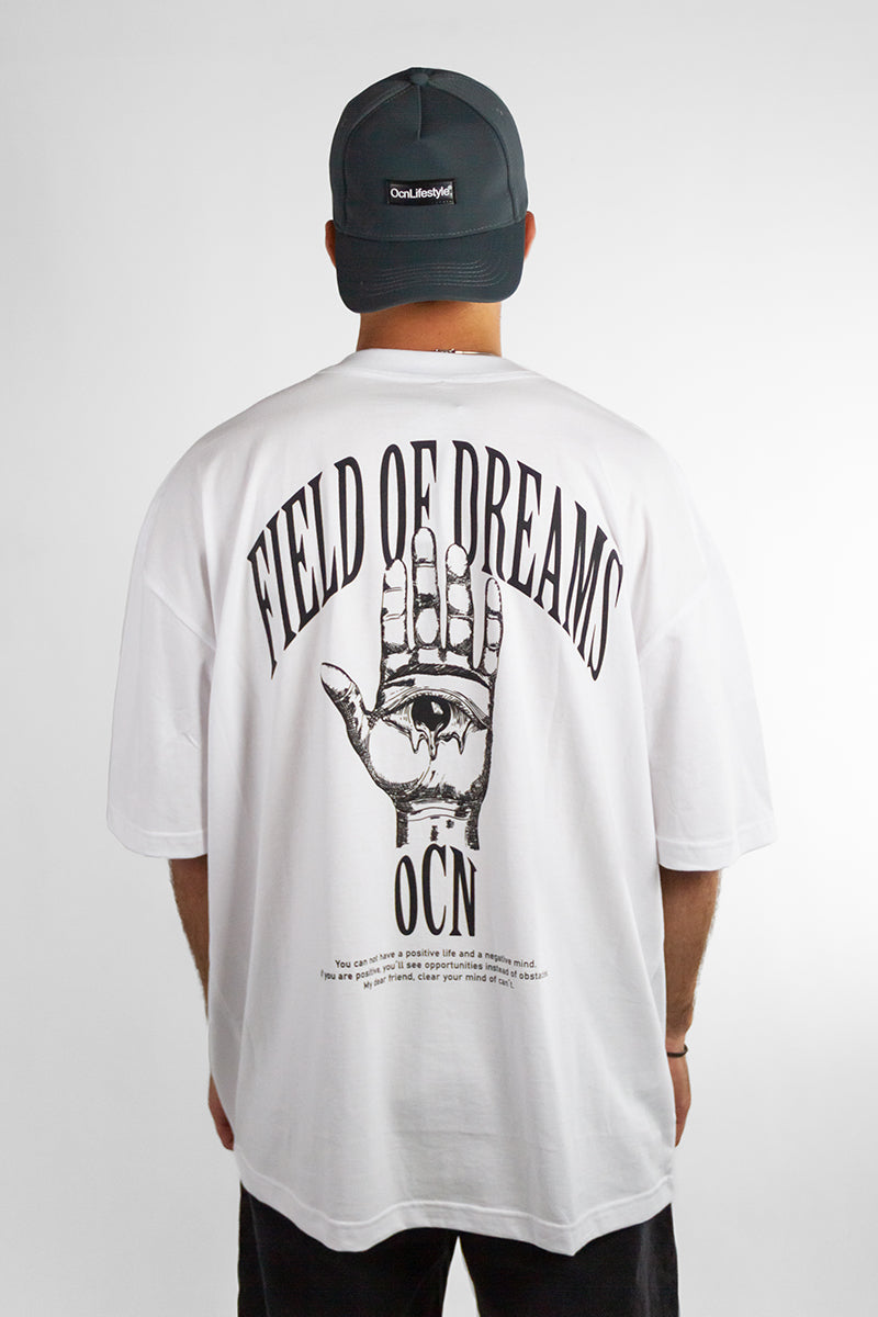 Original Oversize White T-Shirt for Men - Ocn H Brand - Comfortable Cotton Streetwear for Casual Wear, Gym & Everyday Outfits