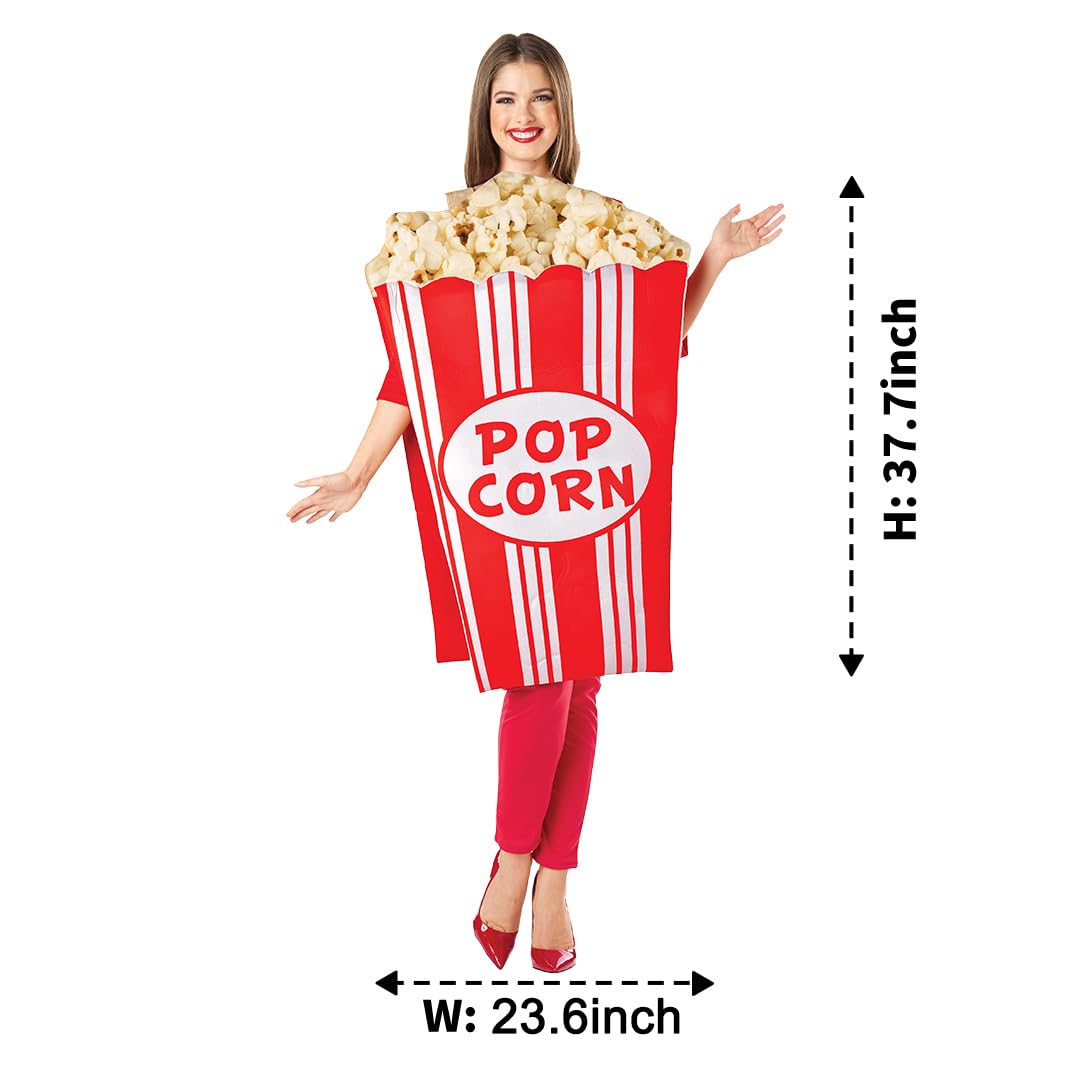Halloween Popcorn Costume for Adults - One Size Fits All | Perfect for Halloween Parties, Cosplay & Themed Events