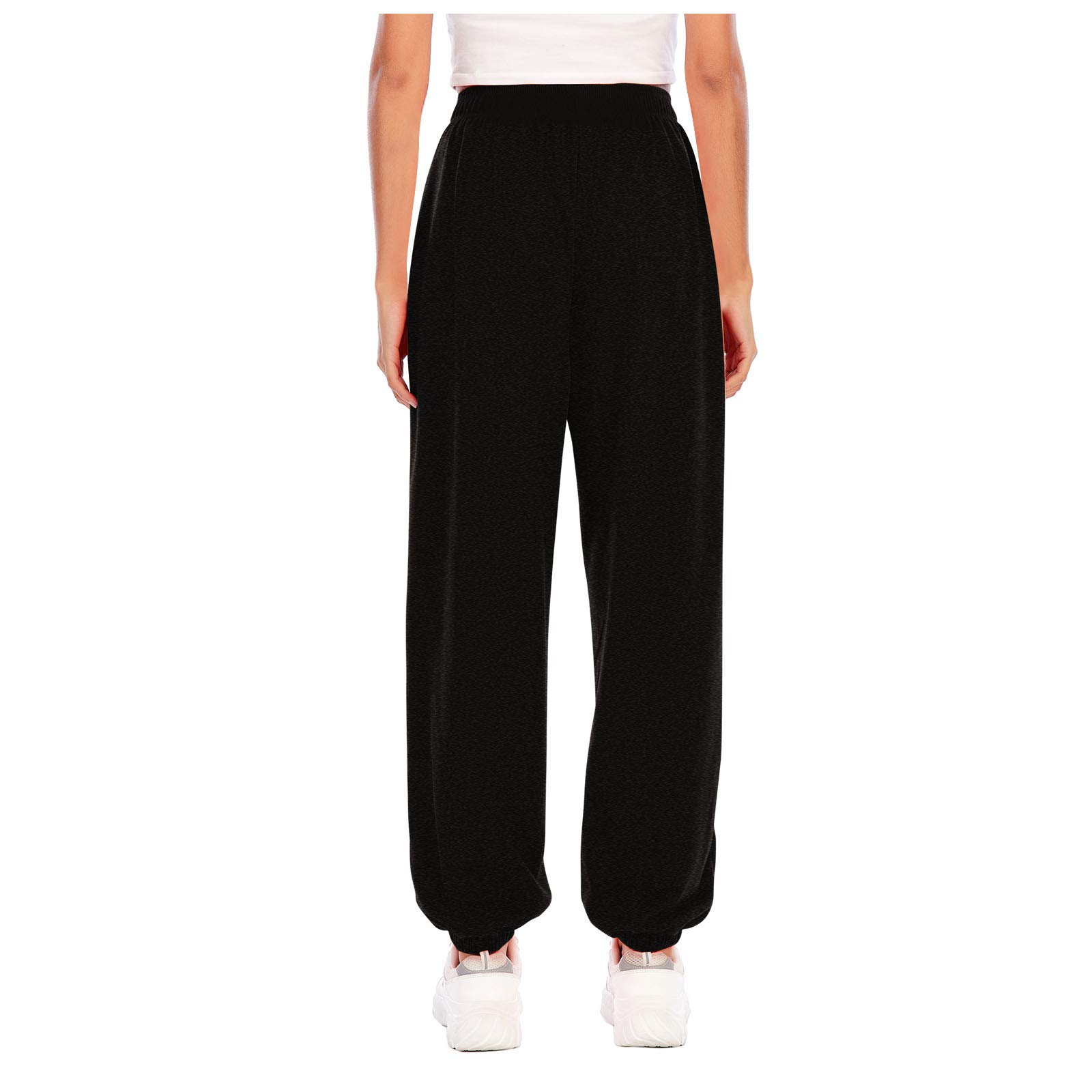 Maryia Women's Elastic Waist Waffle Knit Jogger Pants - Comfortable Lounge, Workout & Casual Sweatpants for Yoga, Running, Travel & Everyday Wear