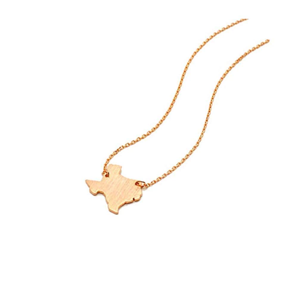 YINLIN Texas State Map Charm Alloy Necklace - Perfect for Travel Lovers & State Pride Gifts