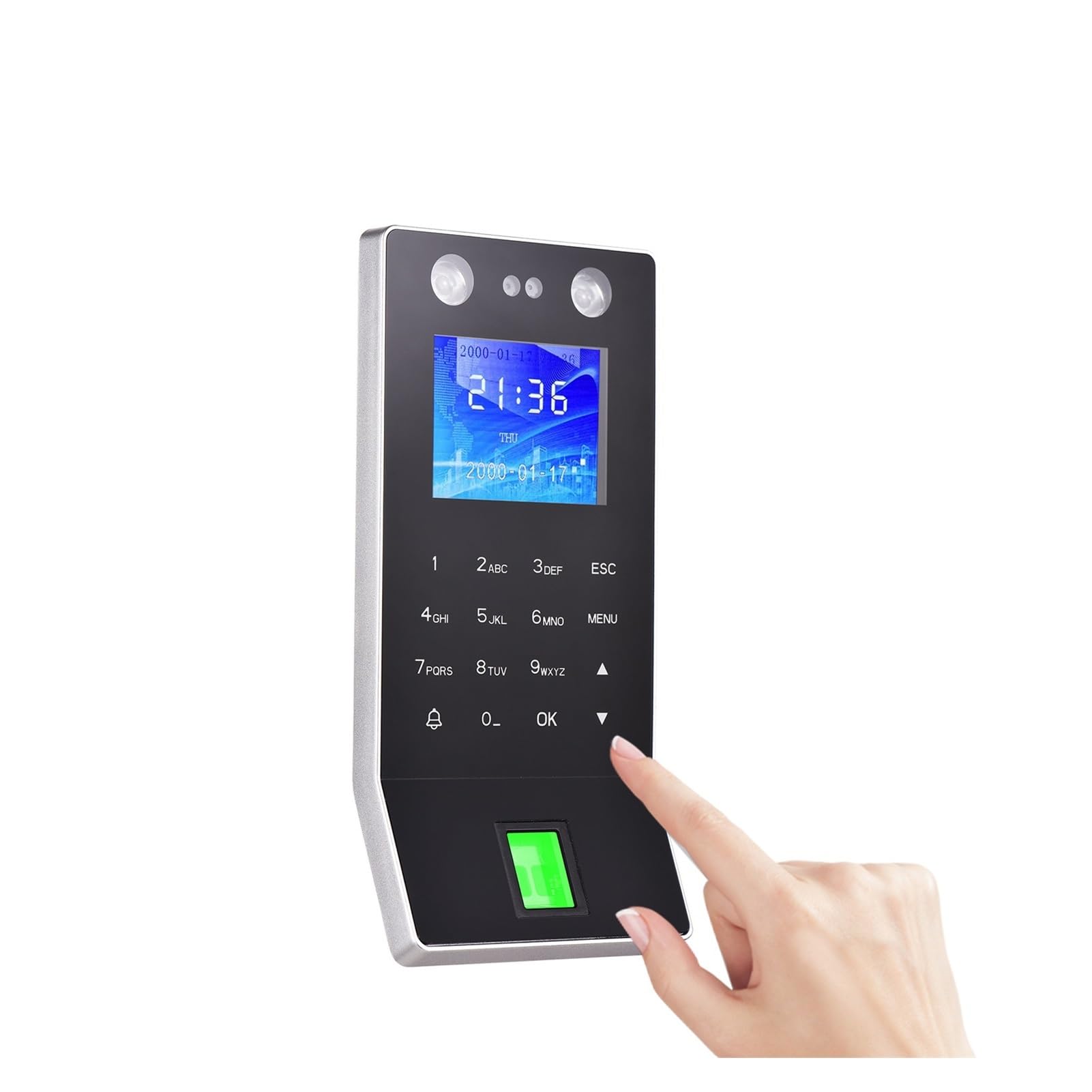 Biometric Time Clock - Face Recognition & Fingerprint Attendance System with Password Access for Employee Check-In | Ideal for Offices, Schools, and Secure Facilities